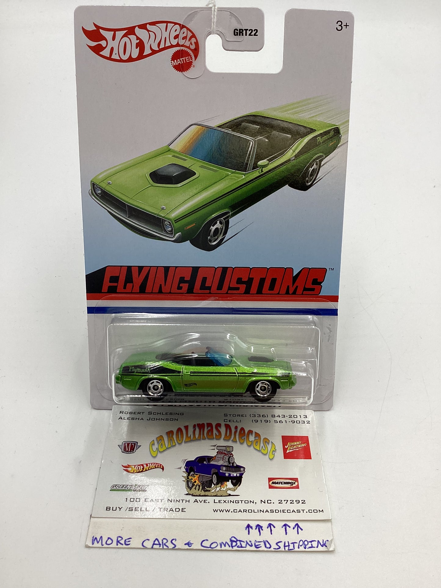 Hot Wheels Target Exclusive Flying Customs 70 Plymouth Barracuda Green 156G