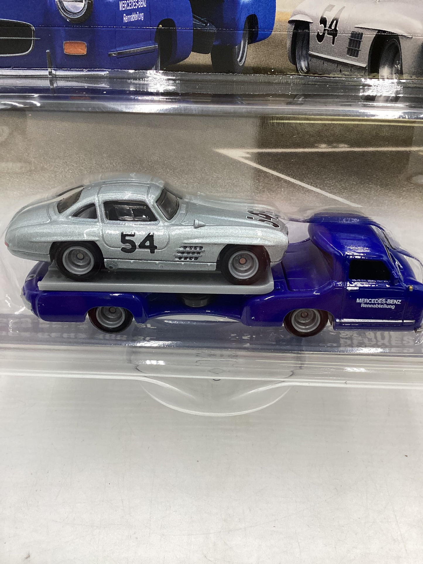 2024 Hot Wheels Team transport #70 Mercedes-Benz 300 SL & 55 Mercedes-Benz Blaues Wunder 281H