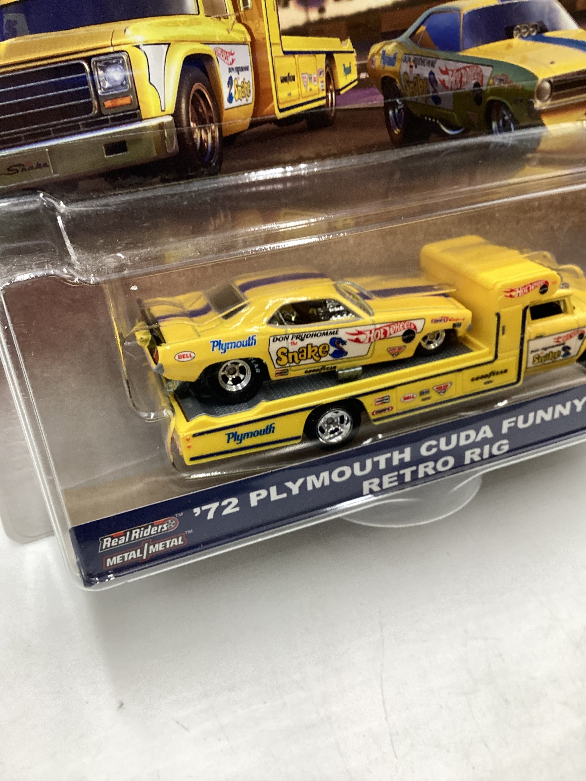 Hot weels team transport snake 72 plymouth cuda funny car retro rig shops