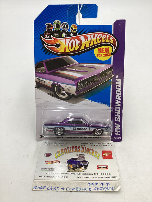 2013 Hot Wheels #240 68 Plymouth Barracuda Formula S Purple 39C