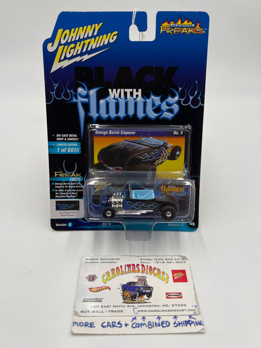 Johnny Lightning Street Freaks Black With Flames Release 2 Version B George Barris Emperor Matte Black/Blue 230F