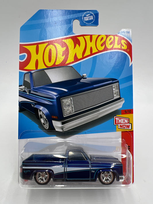 2024 Hot Wheels Super Treasure Hunt #249 83 Chevy Silverado Blue W/Protector Cracked Blister