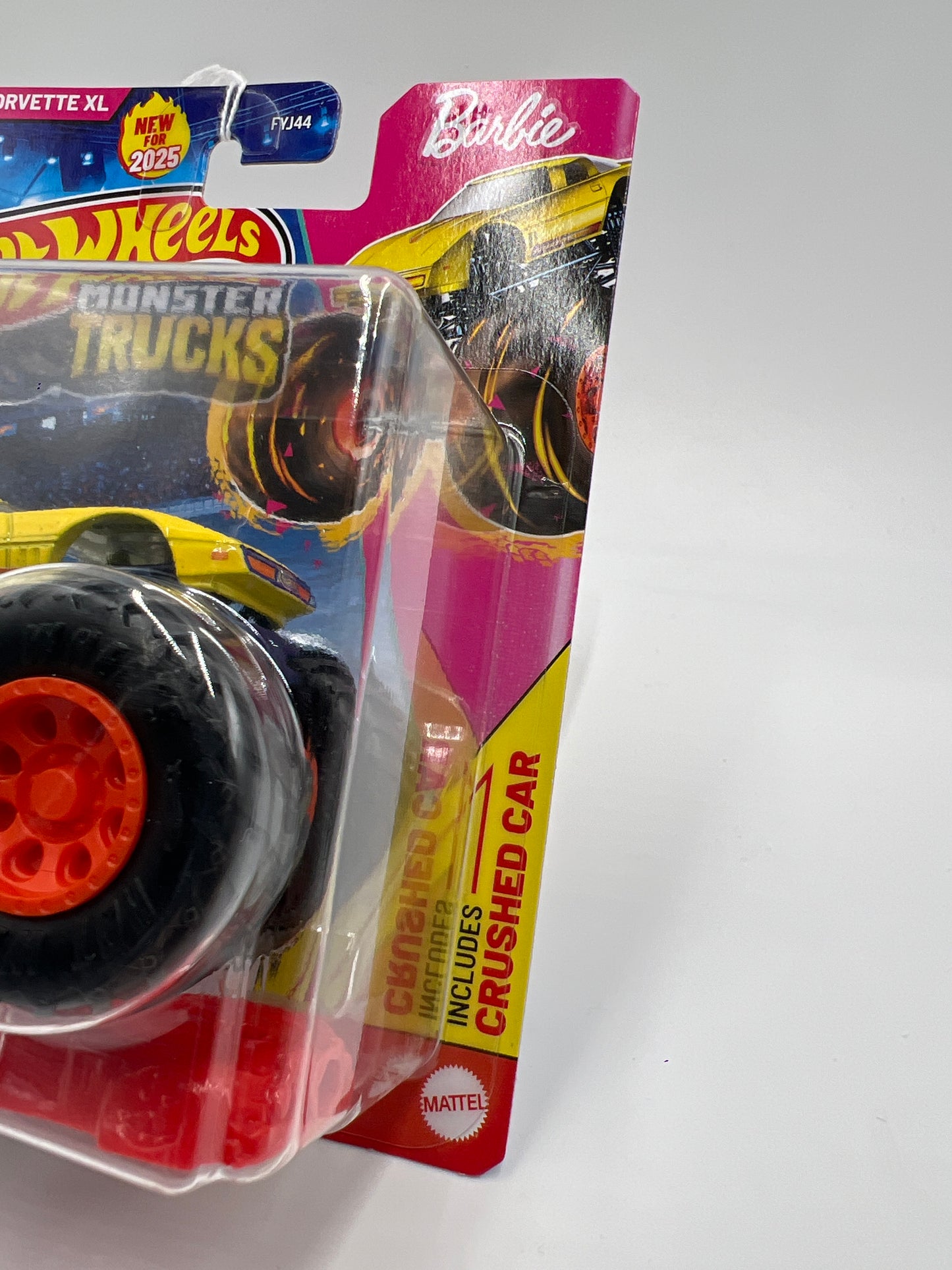 2025 Hot Wheels Monster Trucks Barbie Corvette XL Yellow 124A