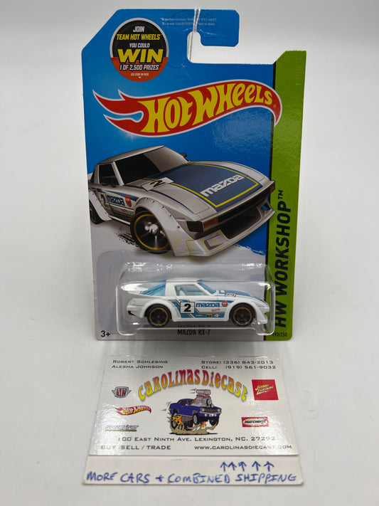 2015 Hot Wheels Workshop #193 Mazda RX7 White 86B