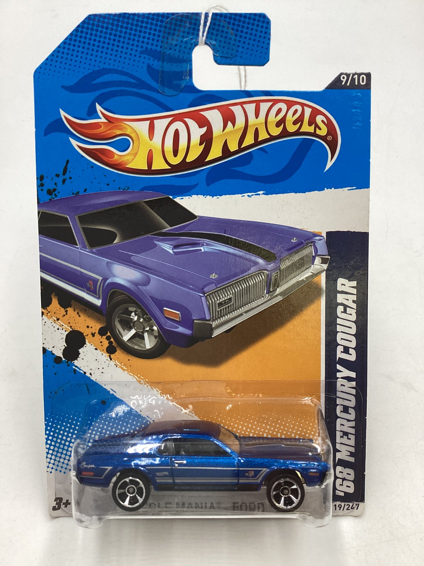 2012 Hot Wheels Muscle Mania Ford #119 68 Mercury Cougar Blue (MC5 Wheels) 40D