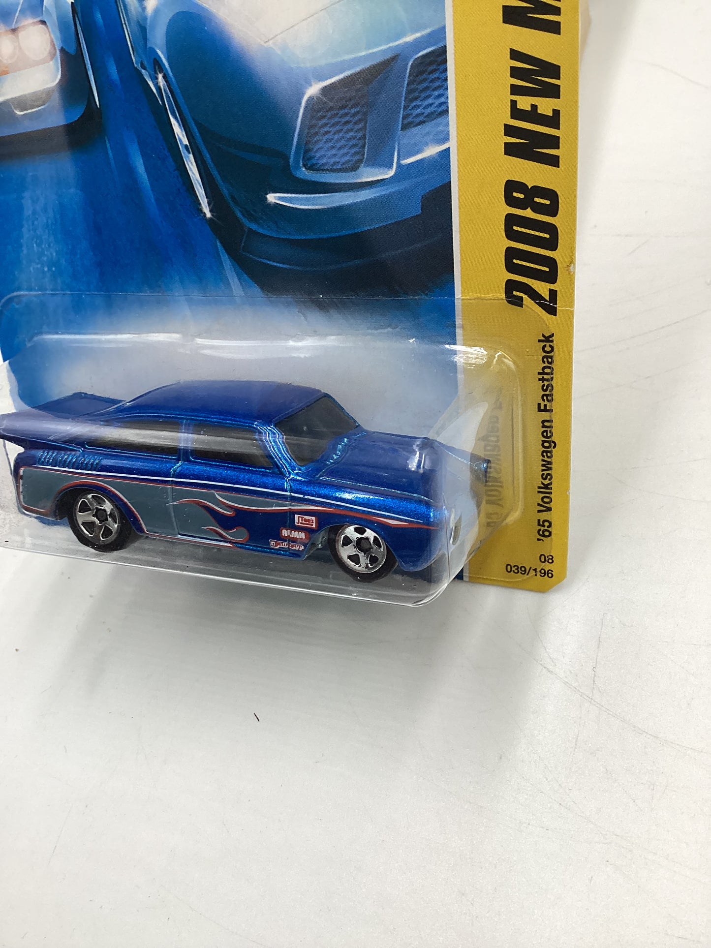 2008 Hot Wheels New Models #39 65 Volkswagen Fastback Blue Vein Center