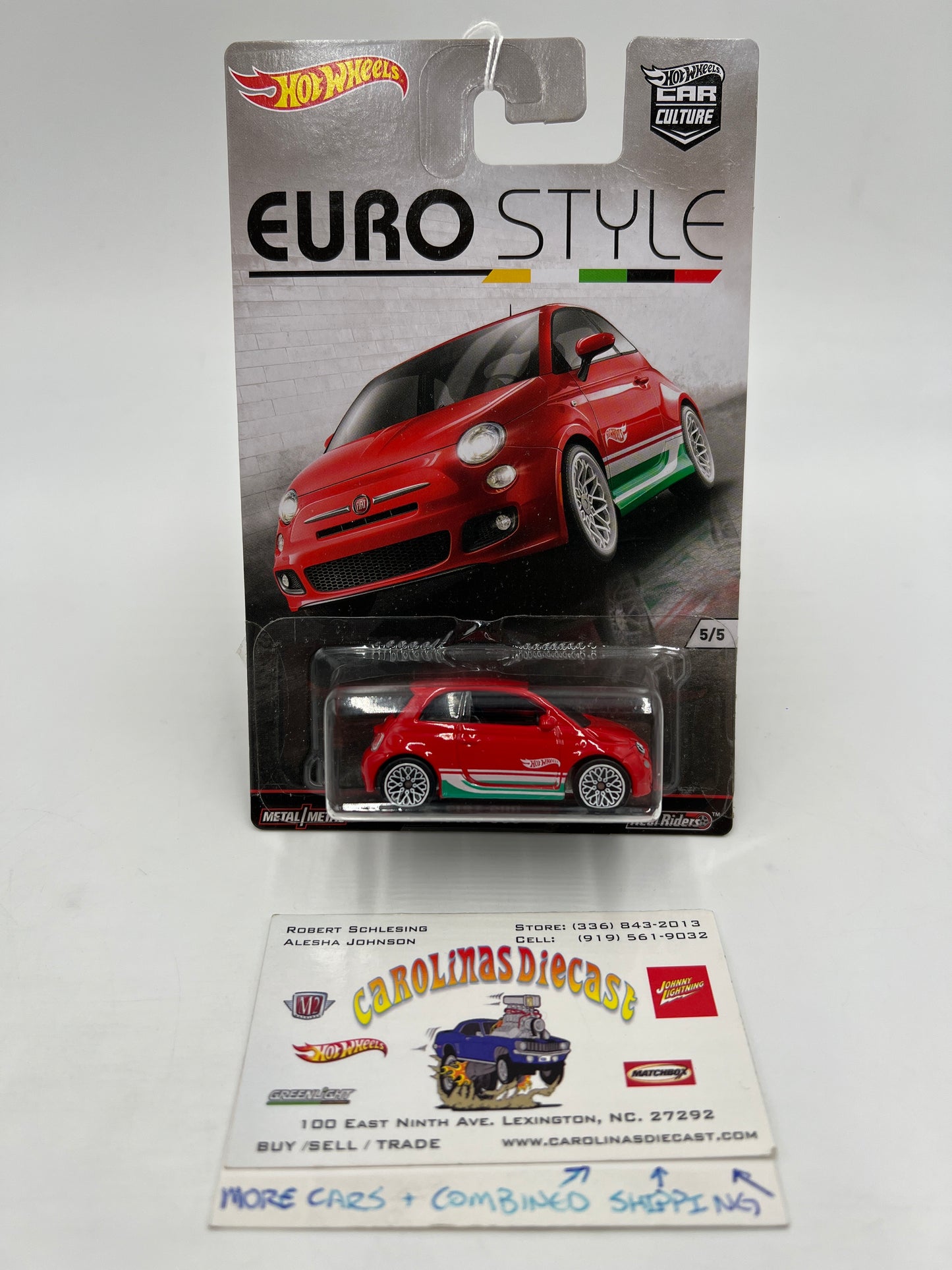 Hot Wheels Premium Euro Style #5 Fiat 500 Red