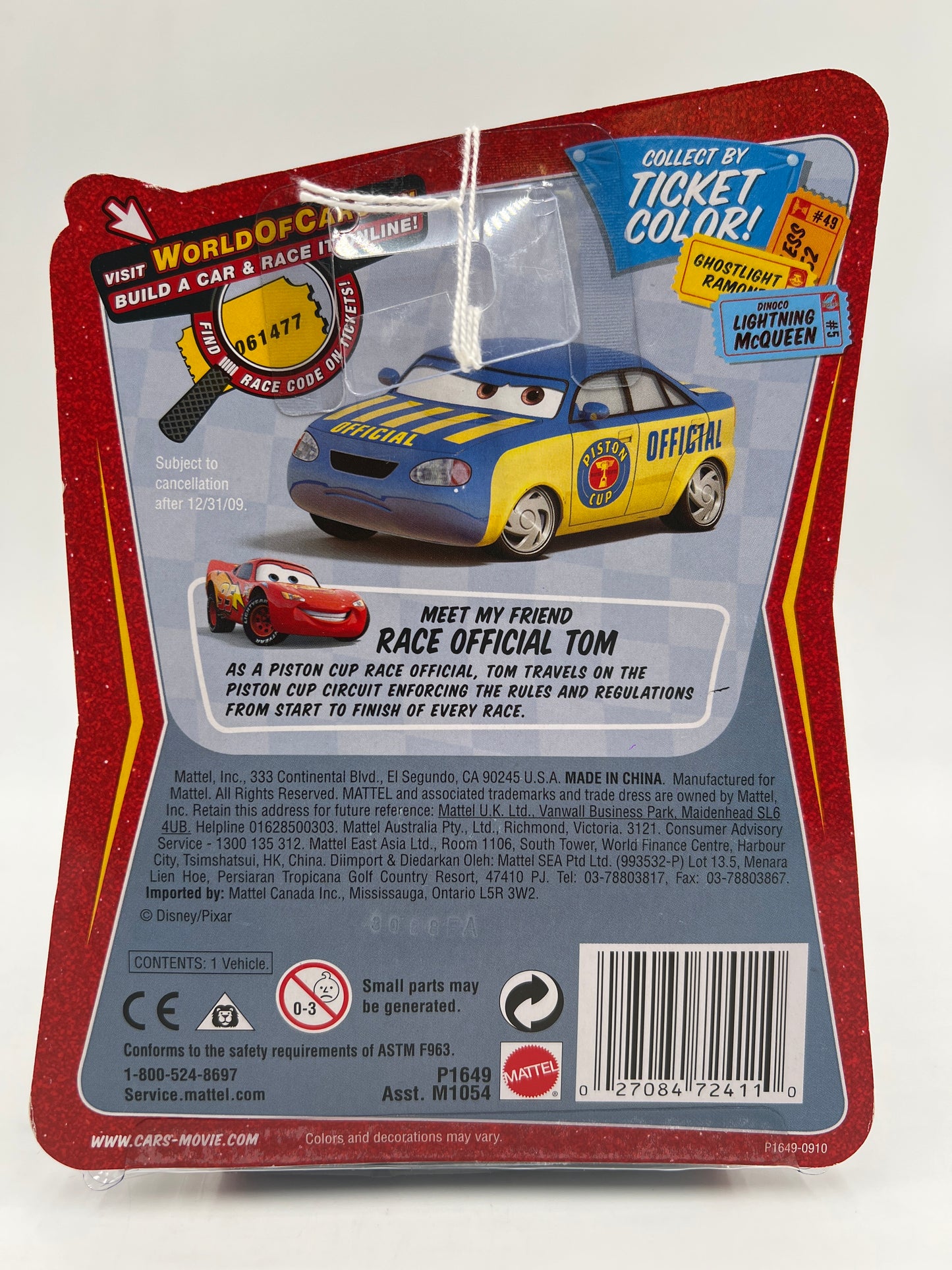 Disney Pixar The World Of Cars Race O Rama #88 Tumbleweed Lightning McQueen