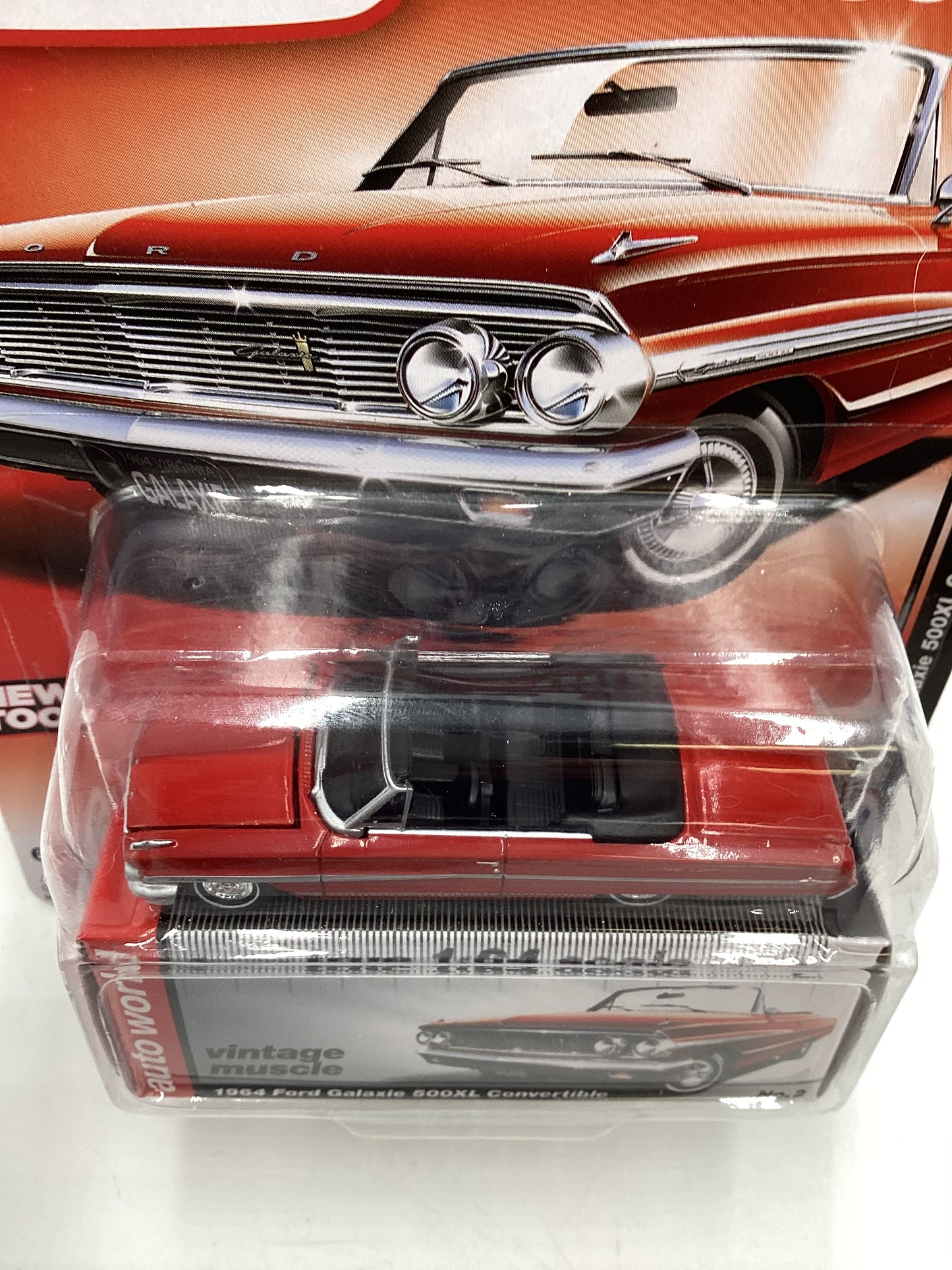 Auto World Vintage Muscle Premium Series 3 #2 1964 Ford Galaxie 500XL Convertible Red