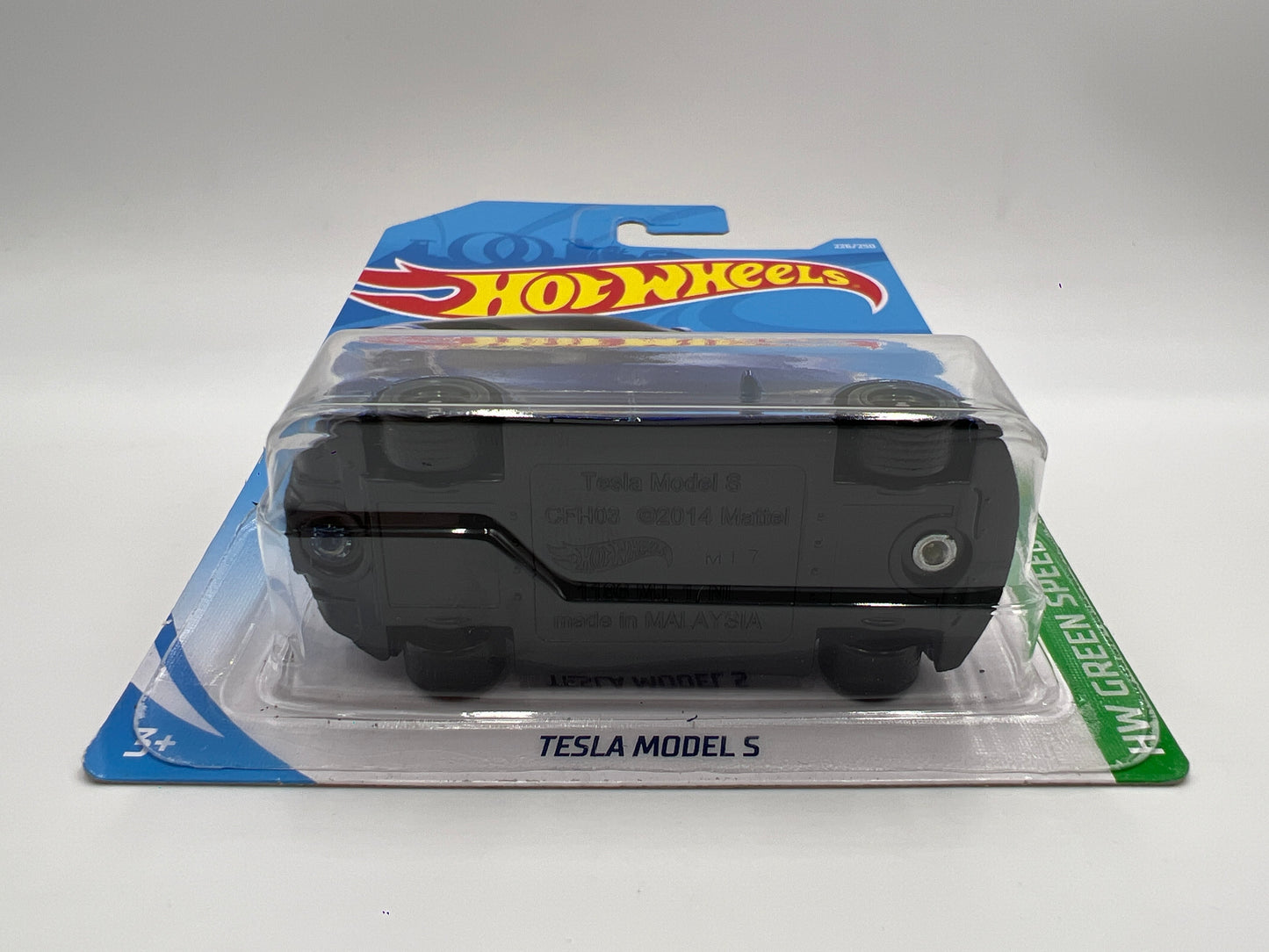 2019 Hot Wheels Super Treasure Hunt #226 Tesla Model S Blue W/Protector International Card