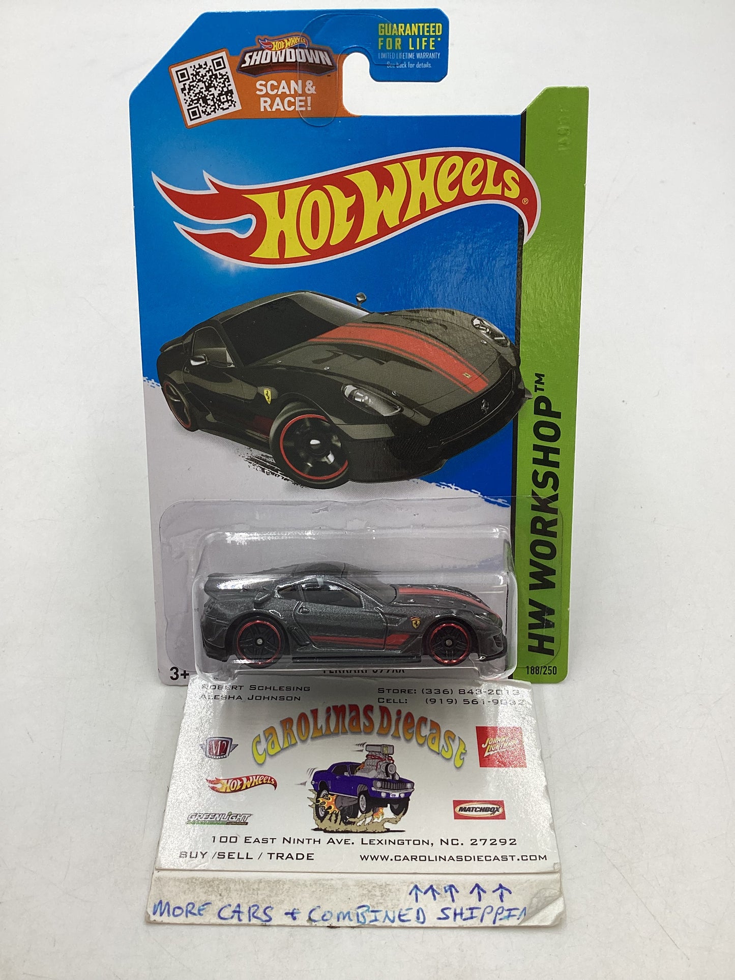 2015 Hot Wheels  #188 Ferrari 599XX Black with protector