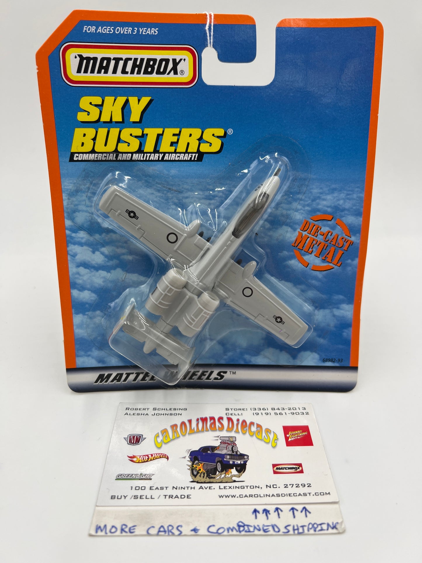 Matchbox Sky Busters Warthog A-10A Military Plane Gray