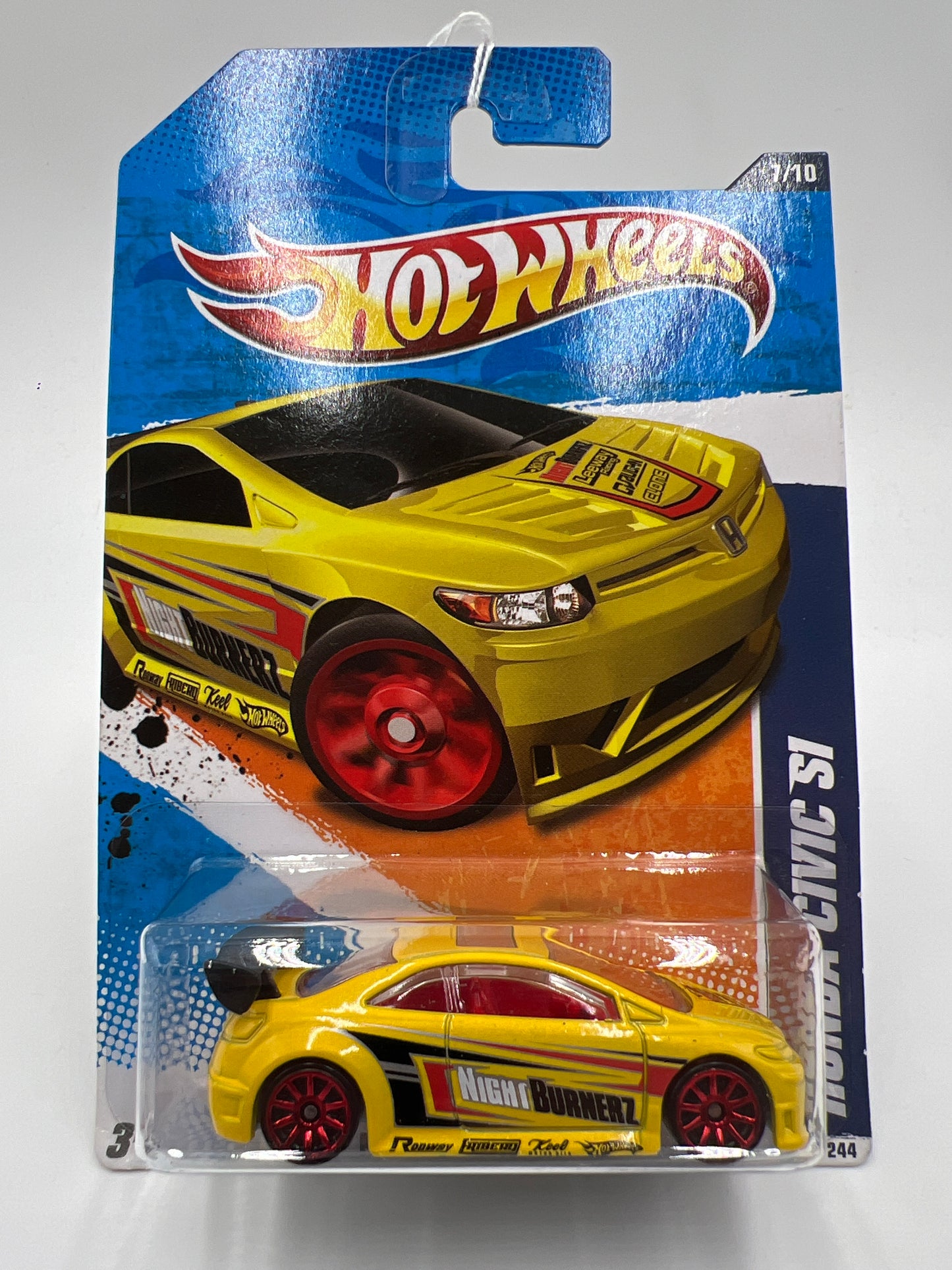 2011 Hot Wheels Nightburnerz #117 Honda Civic Si Yellow