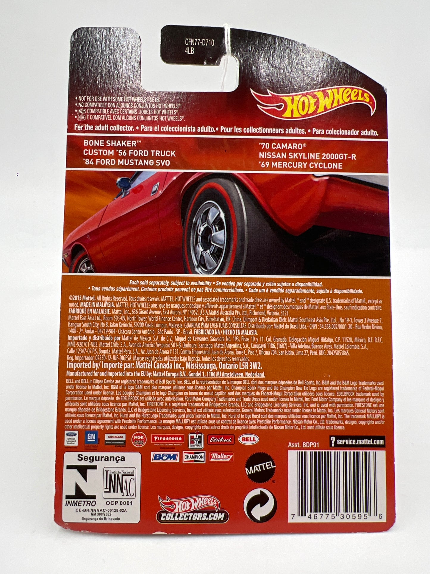 Hot Wheels Heritage Redline #12 69 Mercury Cyclone Orange Cracked Blister 160N