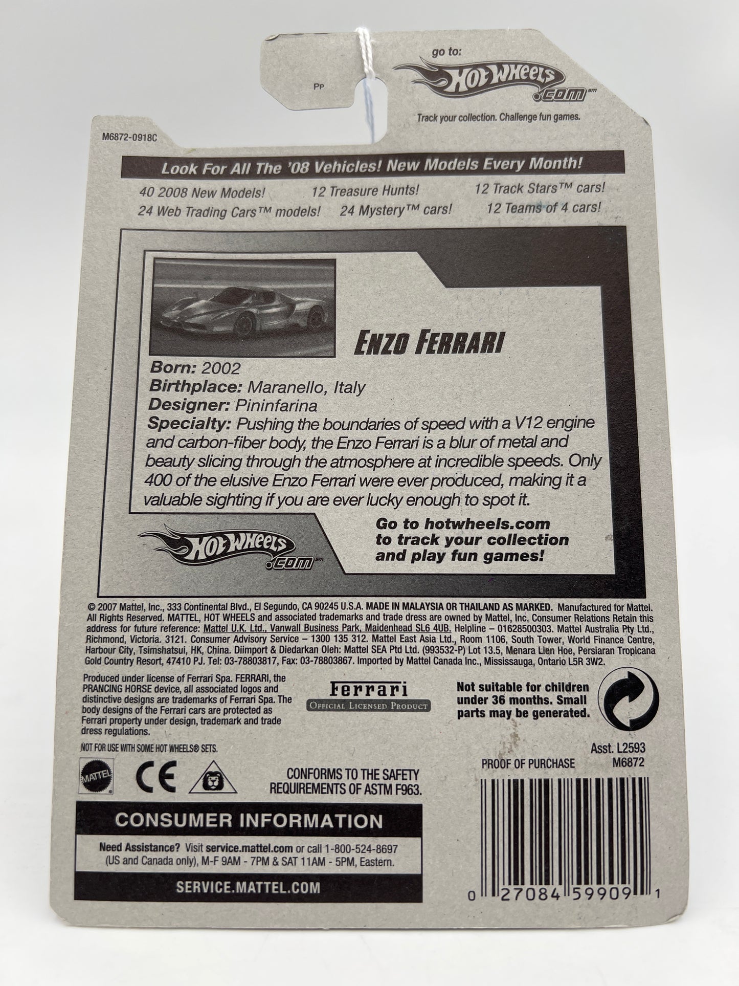 2008 Hot Wheels Team Exotics #114 Enzo Ferrari Blue SR