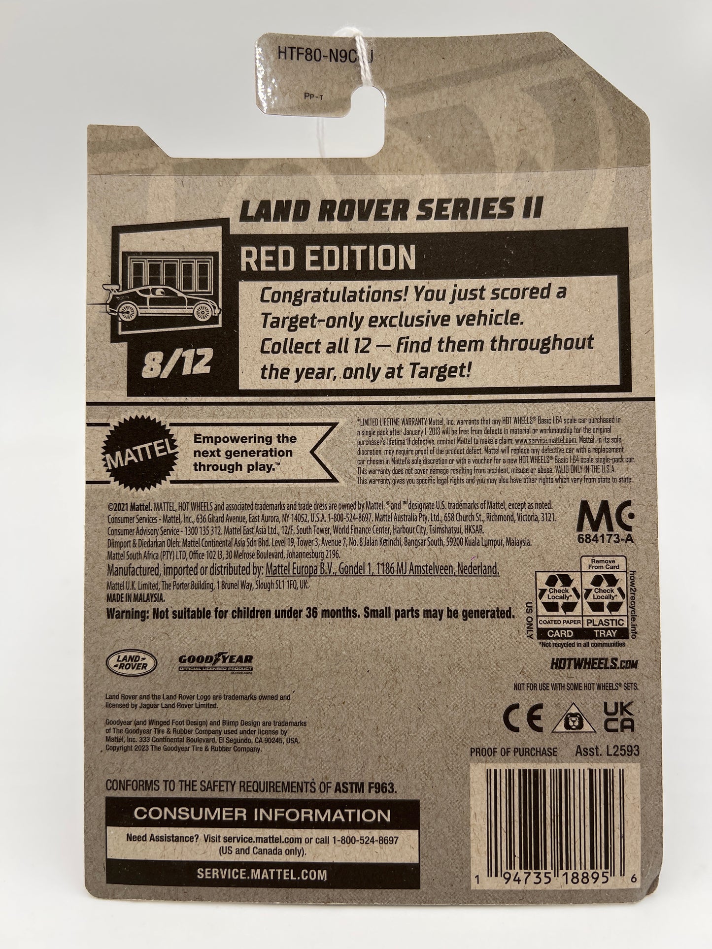 2024 Hot Wheels #92 Target Red Edition Land Rover Series II Red 146F