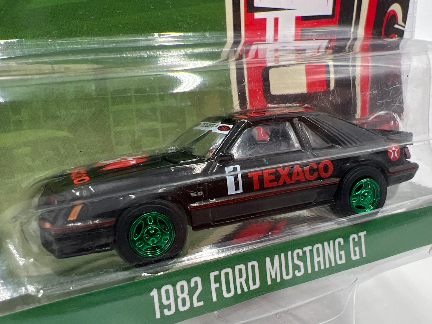 Greenlight Running On Empty Series 15 CHASE 1982 Ford Mustang GT Texaco Black
