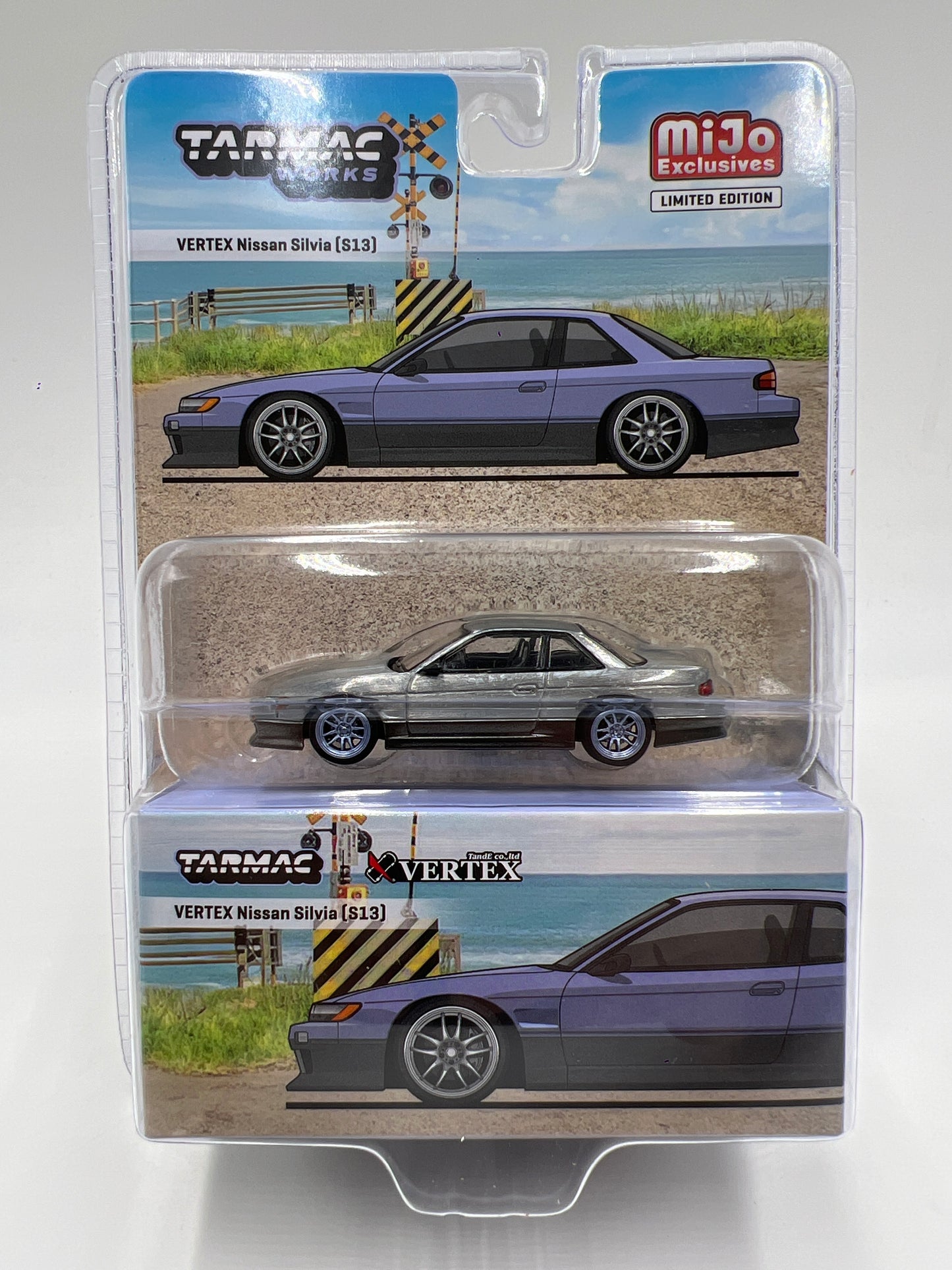 Tarmac Works Mijo Exclusives CHASE VERTEX Nissan Silvia S13 Blue/Gray