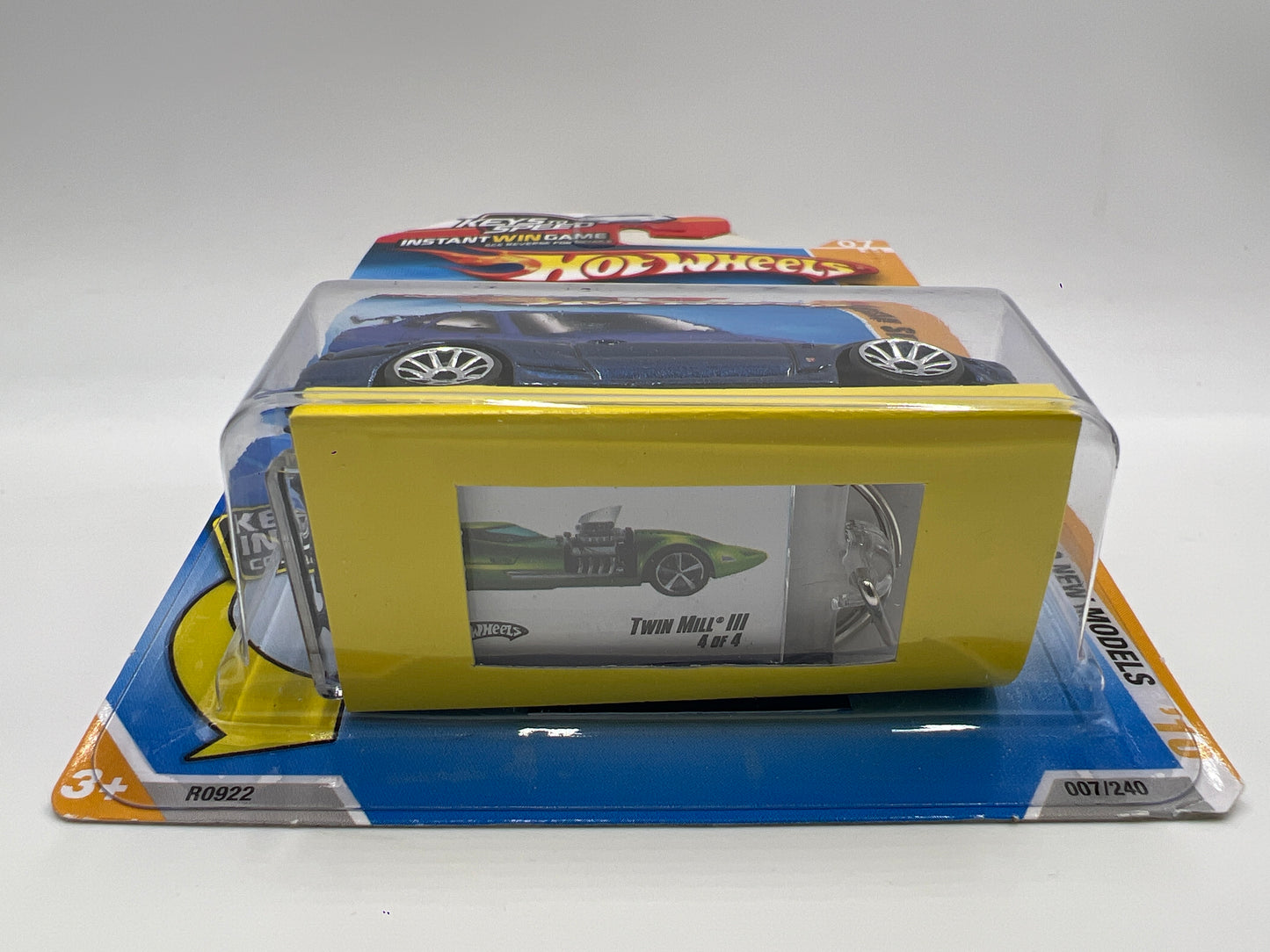 2010 Hot Wheels Keys To Speed Key Chain #7 Nissan GT-R R34 Blue W/Protector
