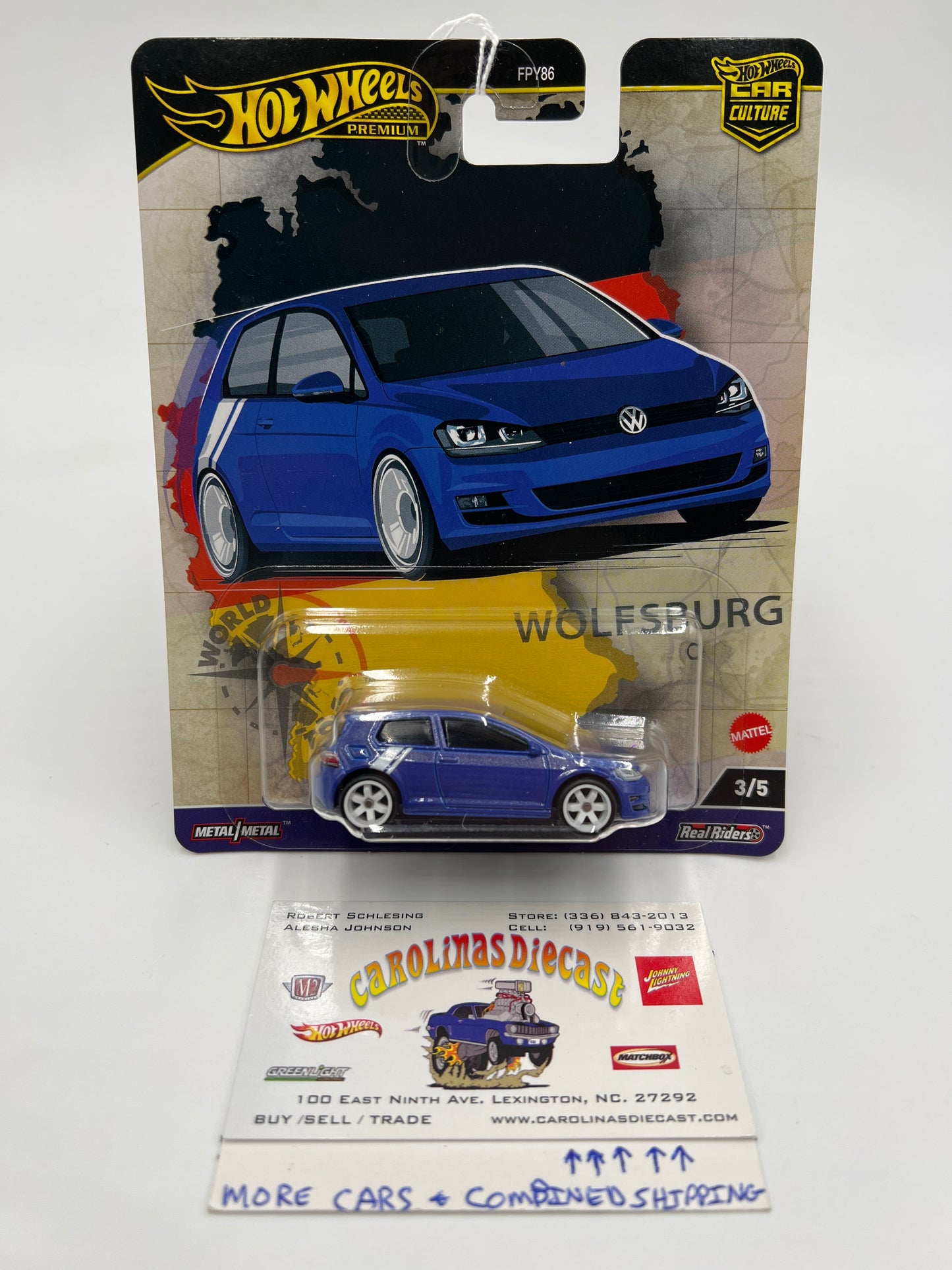 Hot Wheels Car Culture World Tour #3 Volkswagen Golf MK7 Blue 242B