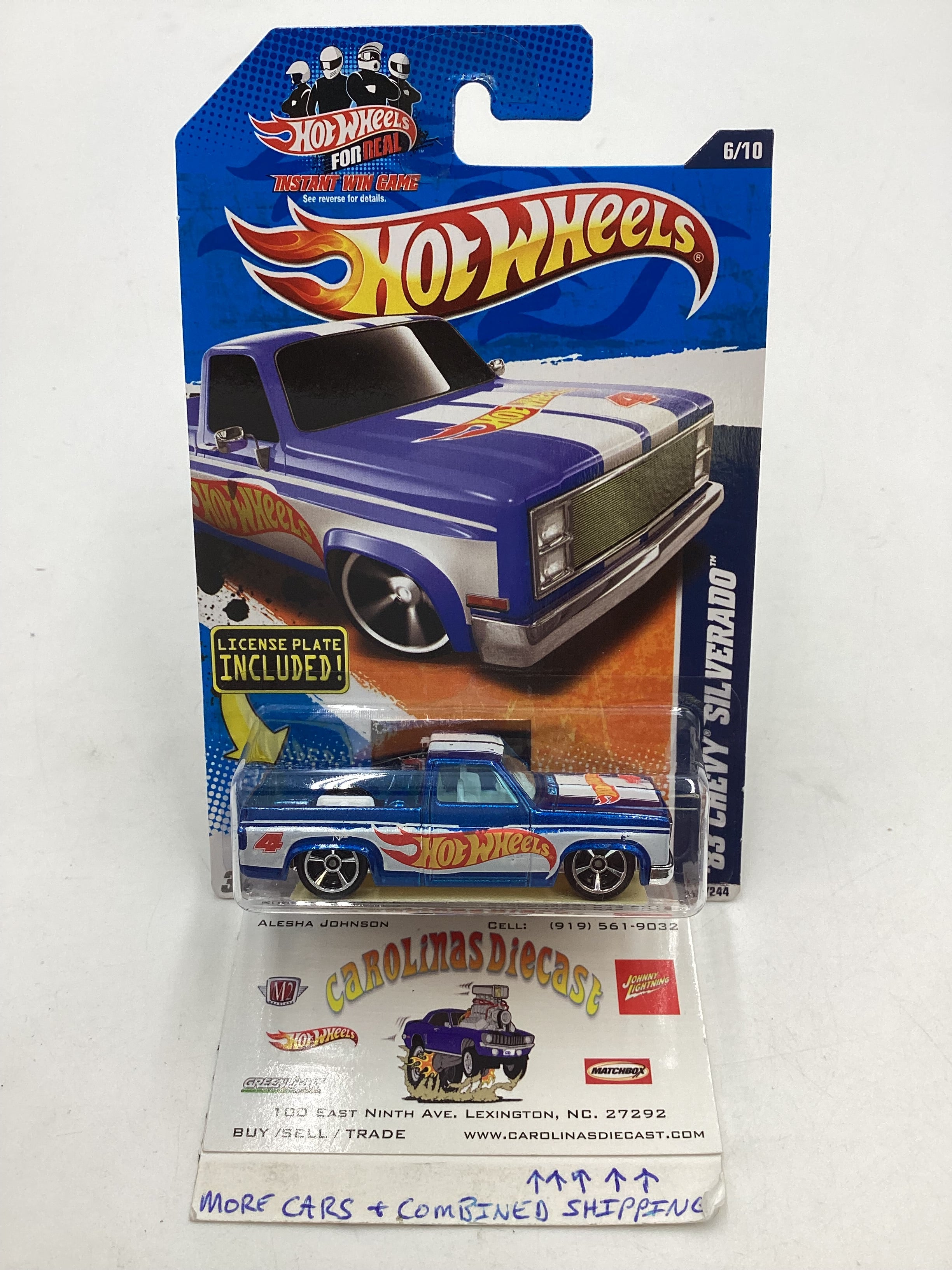 2011 Hot Wheels #156 VHTF License Plate 83 Chevy Silverado with