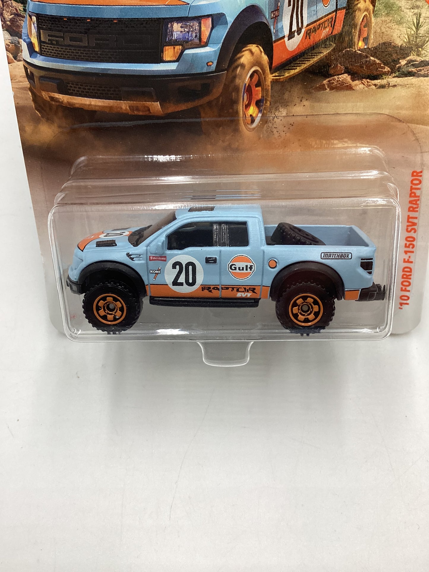 2018 Matchbox Off Road #9 10 Ford F-150 f150 SVT Raptor Gulf 208A