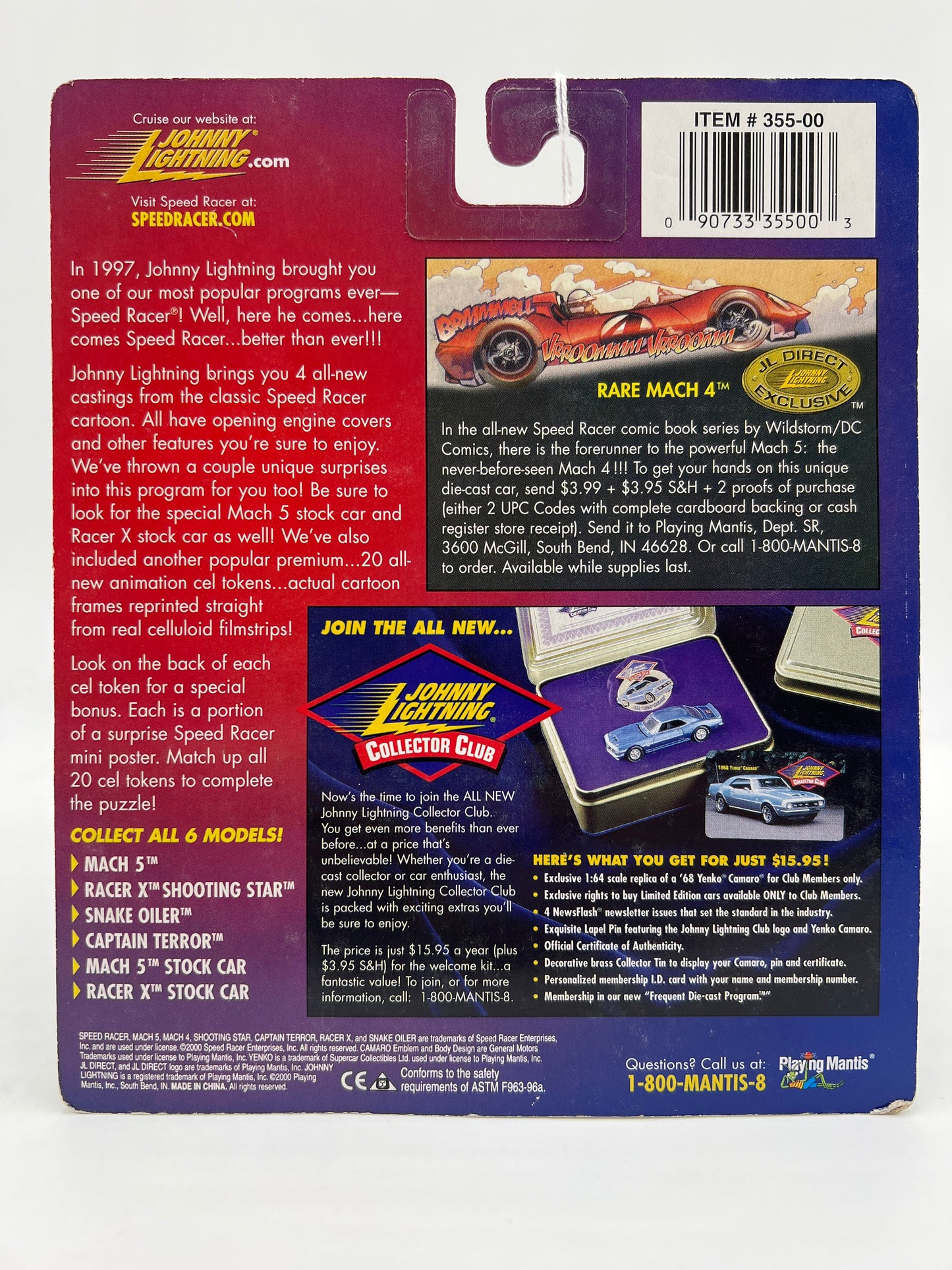 Johnny Lightning White Lightning Chase Speed Racer 2000 CEL #4 Racer X Stock Car Yellow
