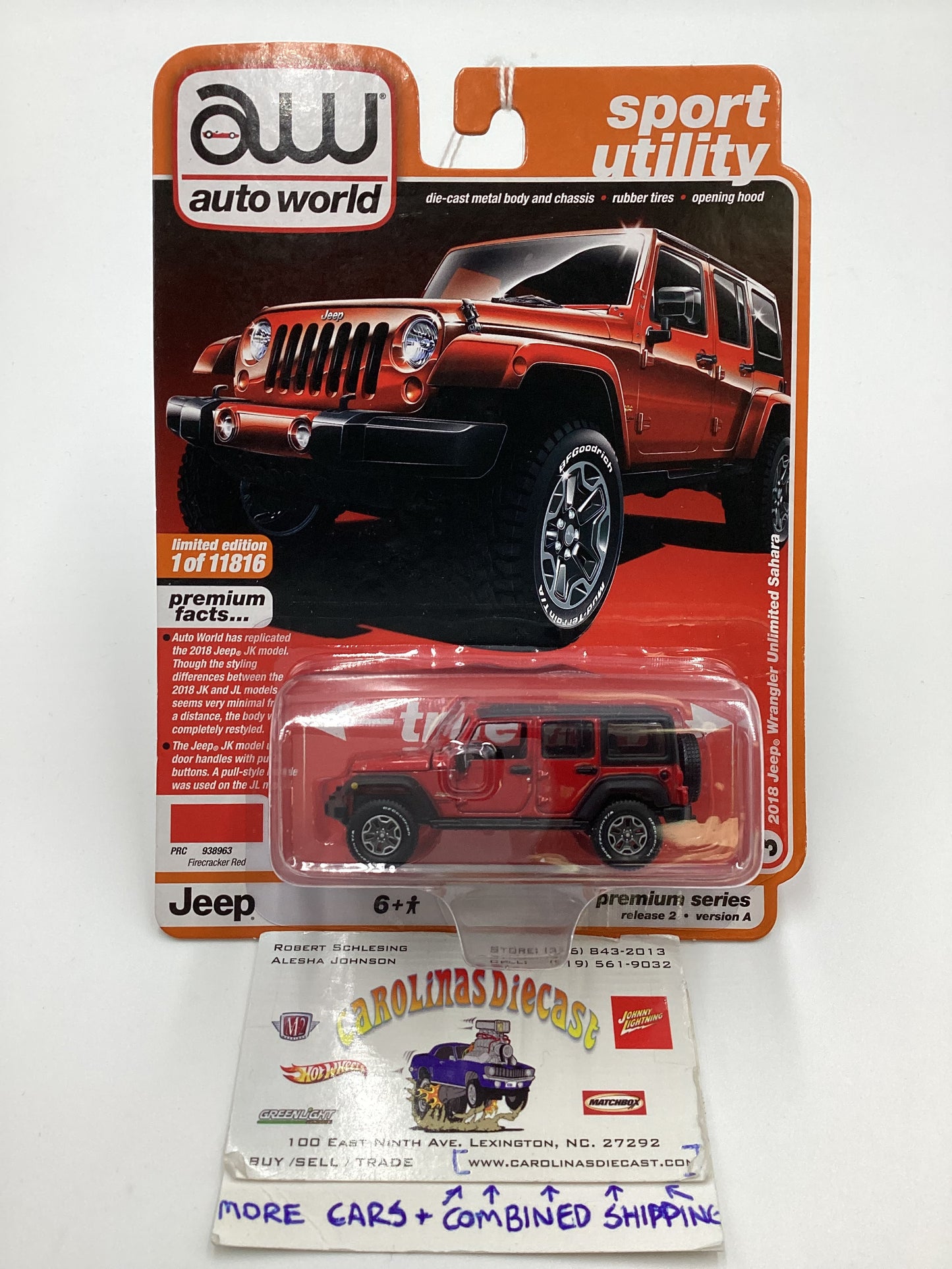 Auto World Sport Utility Release 2 Version A 2018 Jeep Wrangler Unlimited Sahara Red 182E