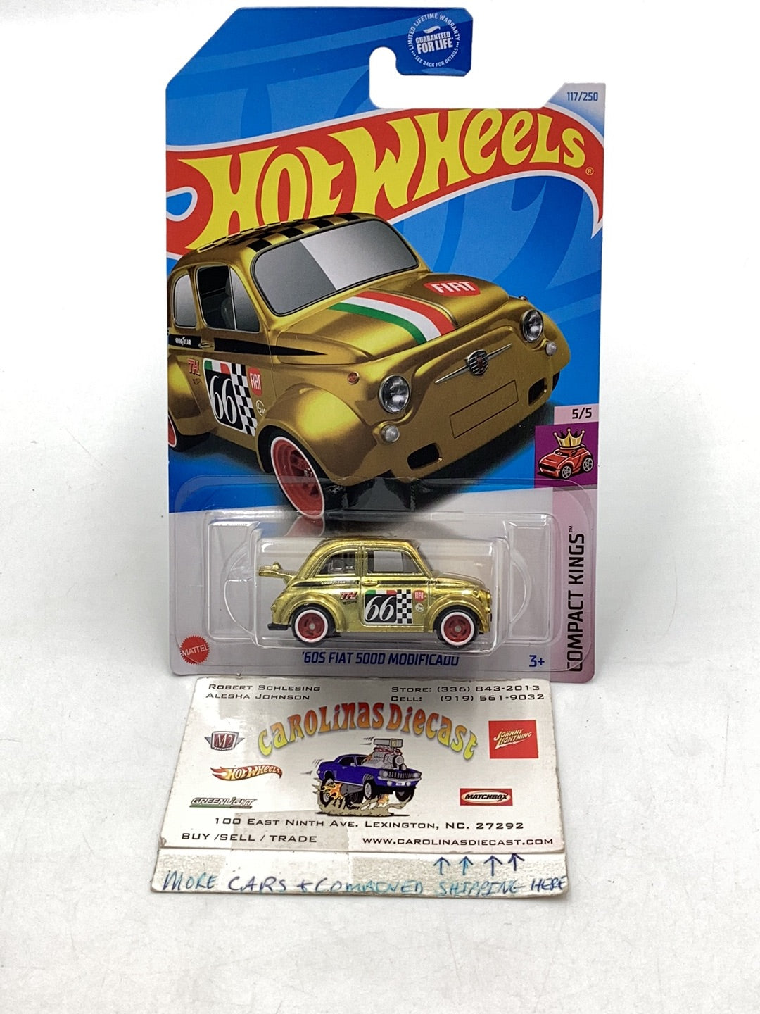 Hot Wheels 2024 E Case Super Treasure Hunt #117 60s Fiat 500D Modificado #2 with protector