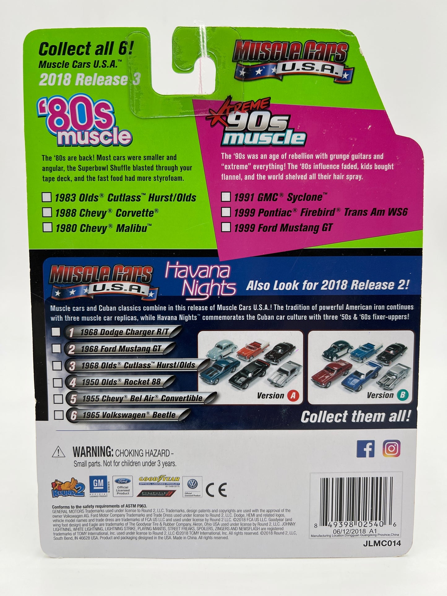 Johnny Lightning 80s Muscle Release 3 Version B 1/2500 1980 Chevy Malibu Green #2