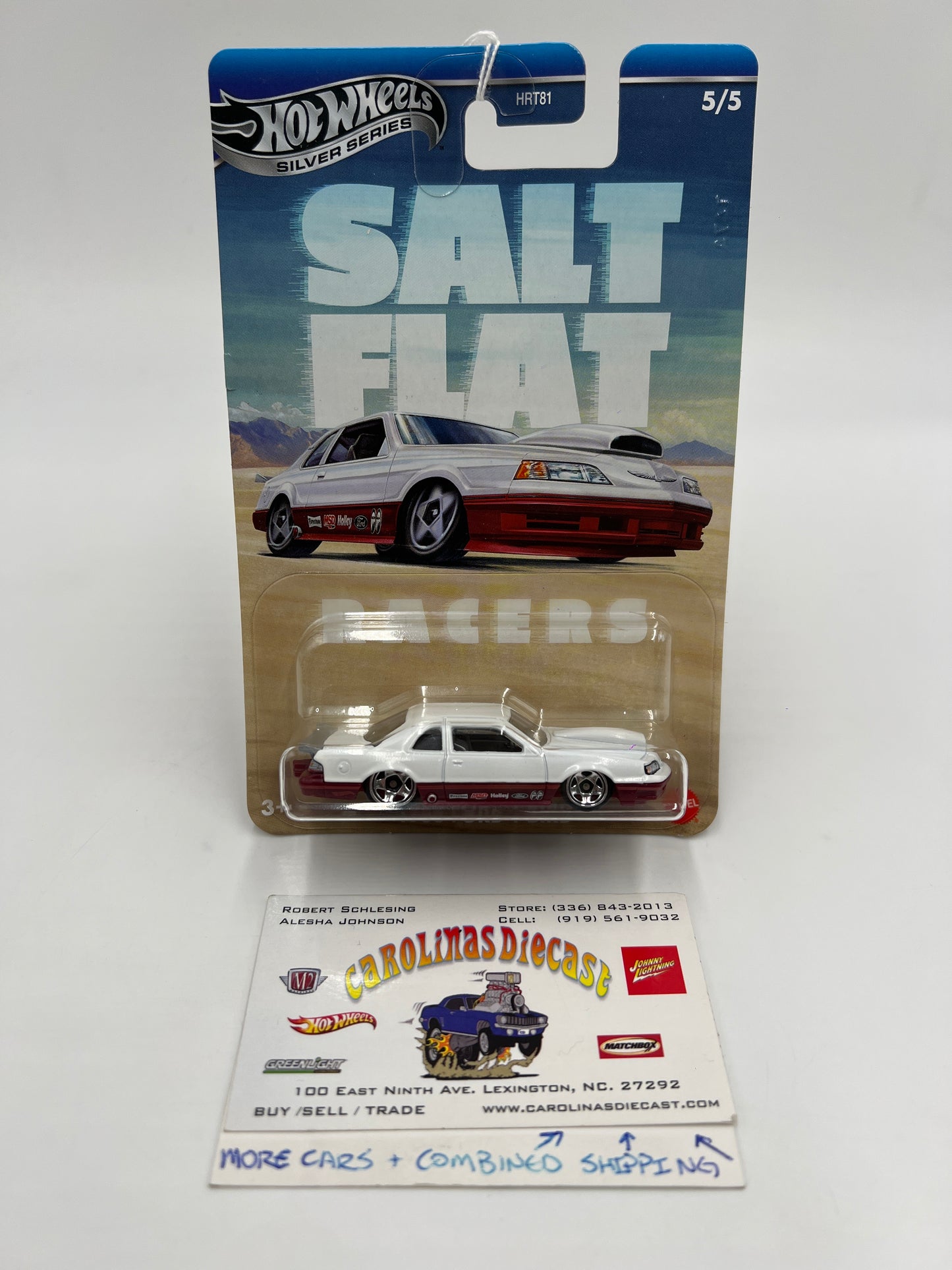 2025 Hot Wheels Silver Series Salt Flat Racers #5 1988 Ford T-Bird White 156E