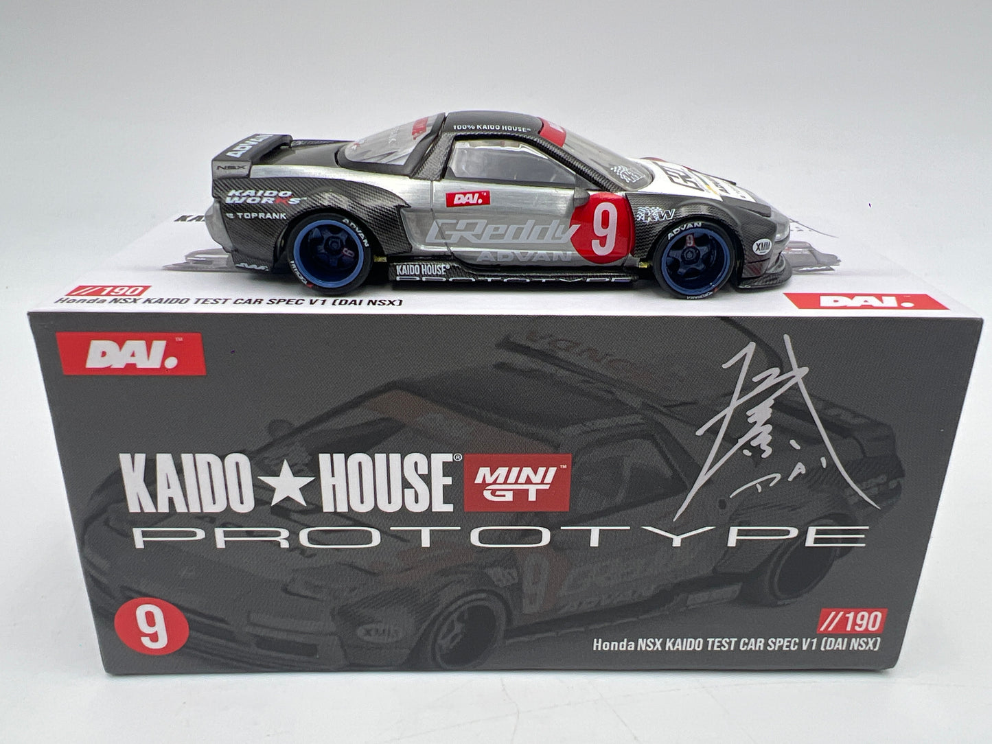 Mini GT Kaido House #190 CHASE Honda NSX Kaido Test Car Spec V1 DAI NSX GReddy