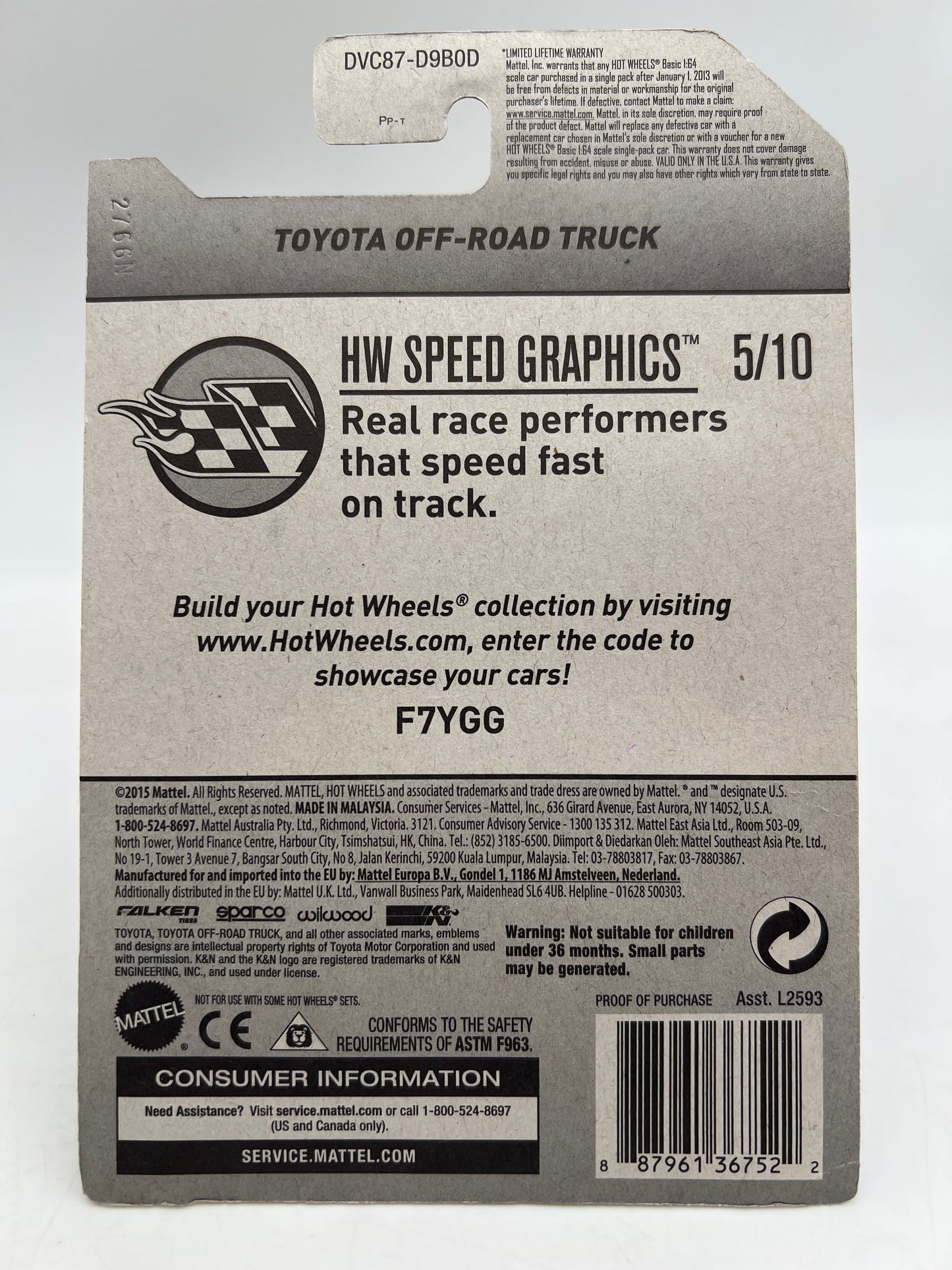 2017 Hot Wheels Super Treasure Hunt Toyota Off-Road Truck Falken