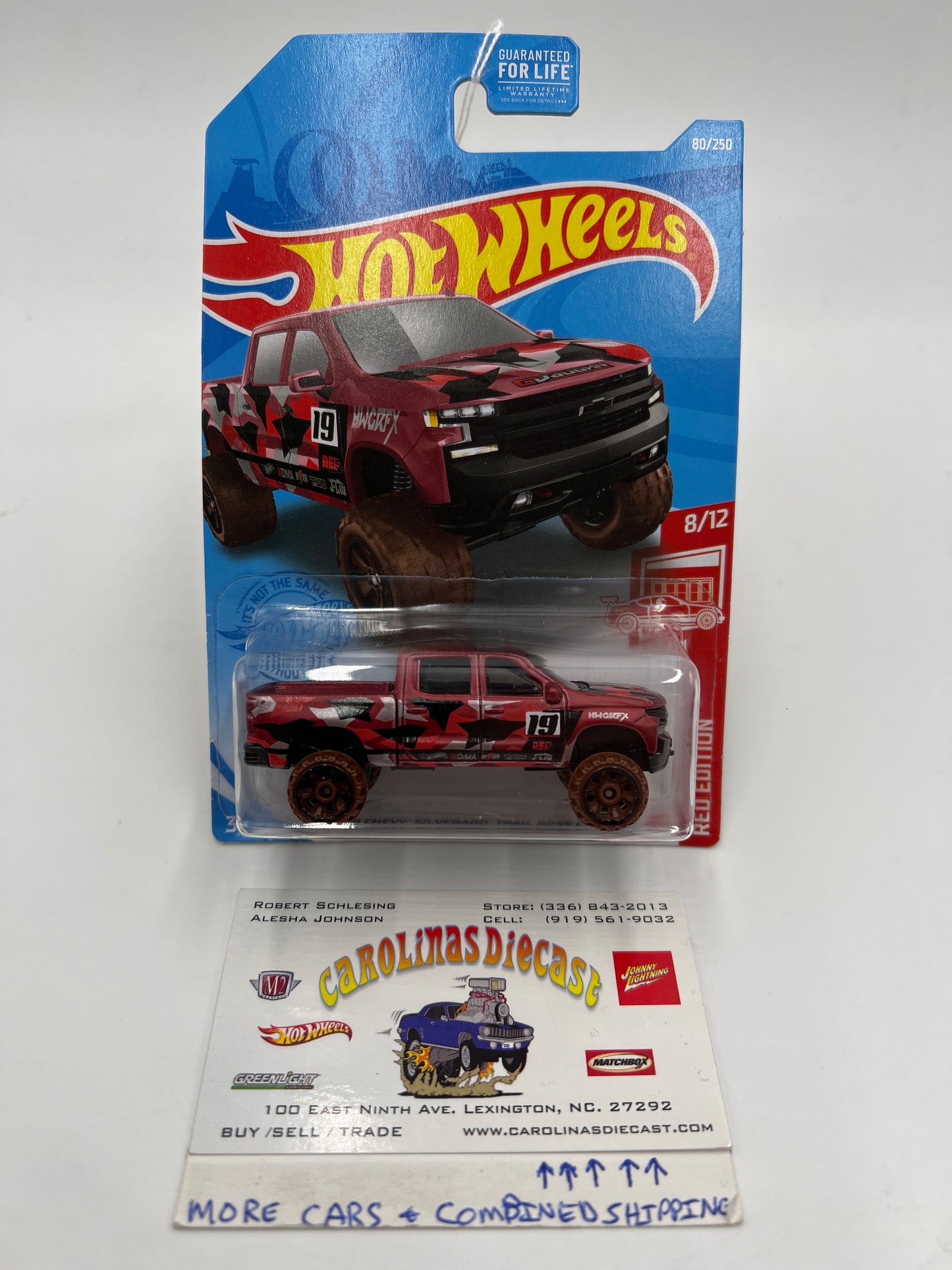 2021 Hot Wheels Target Exclusive Red Edition #80 19 Chevy Silverado Trail Boss LT Red 148B