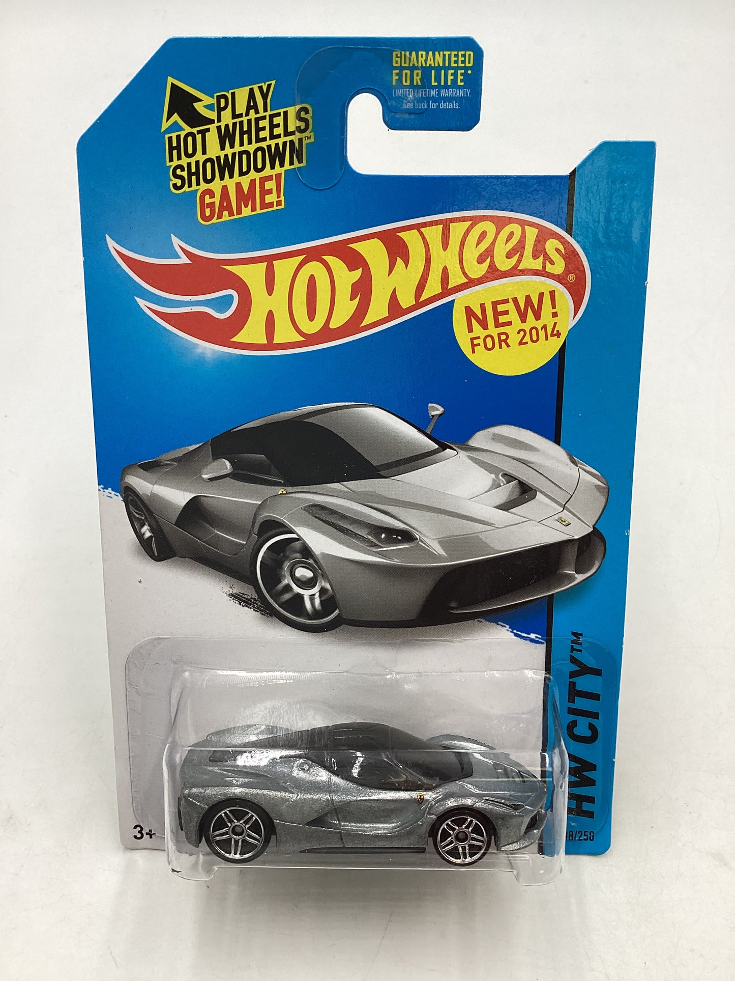 2014 Hot wheels #038 Laferrari Silver w/Protector