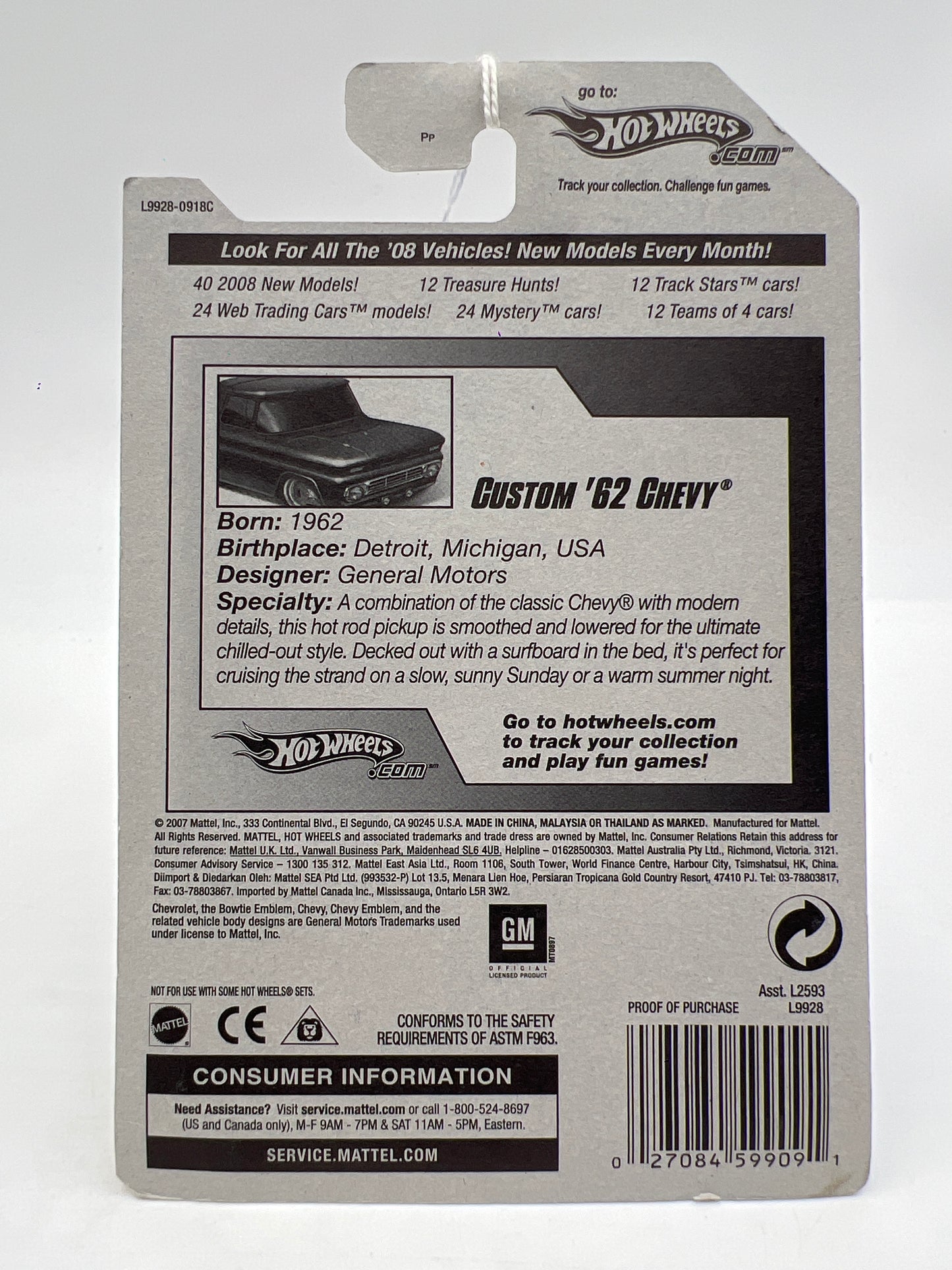 2008 Hot Wheels New Models #13 Custom 62 Chevy