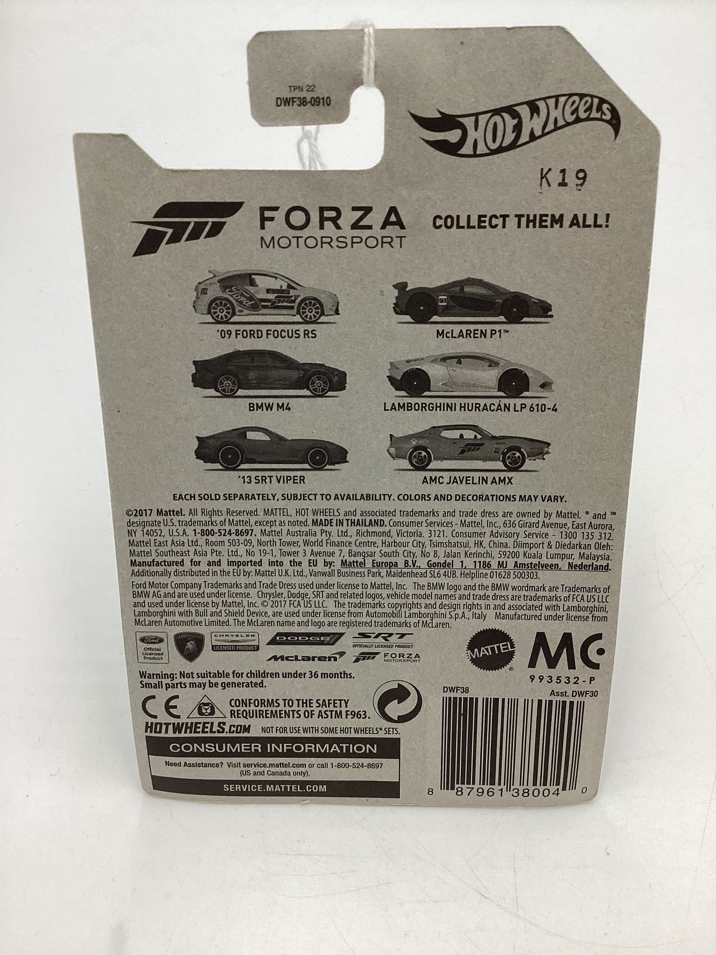 2017 Hot Wheels Forza Motorsport #6 AMC Javelin AMX Silver 154C