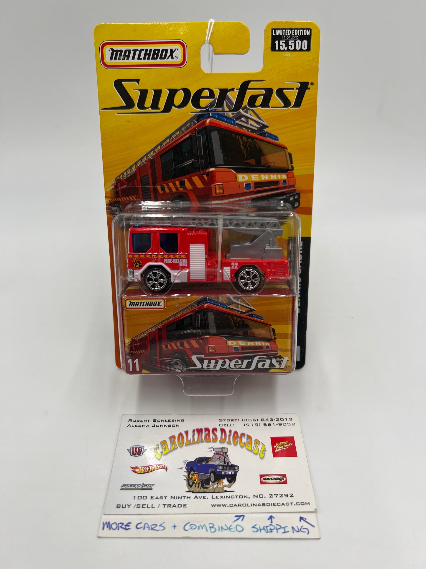Matchbox Superfast #11 Dennis Sabre Fire Truck Red 169i