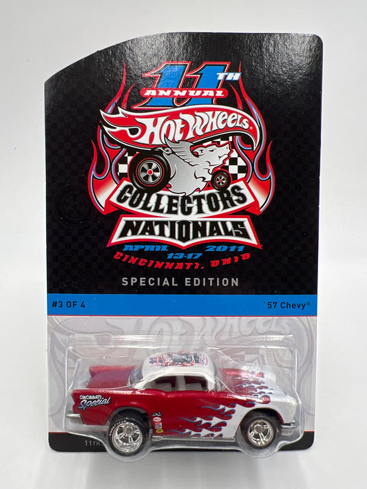 2011 Hot Wheels 11th Annual Collectors Nationals OH #1665/2000 57 Chevy W/Protector