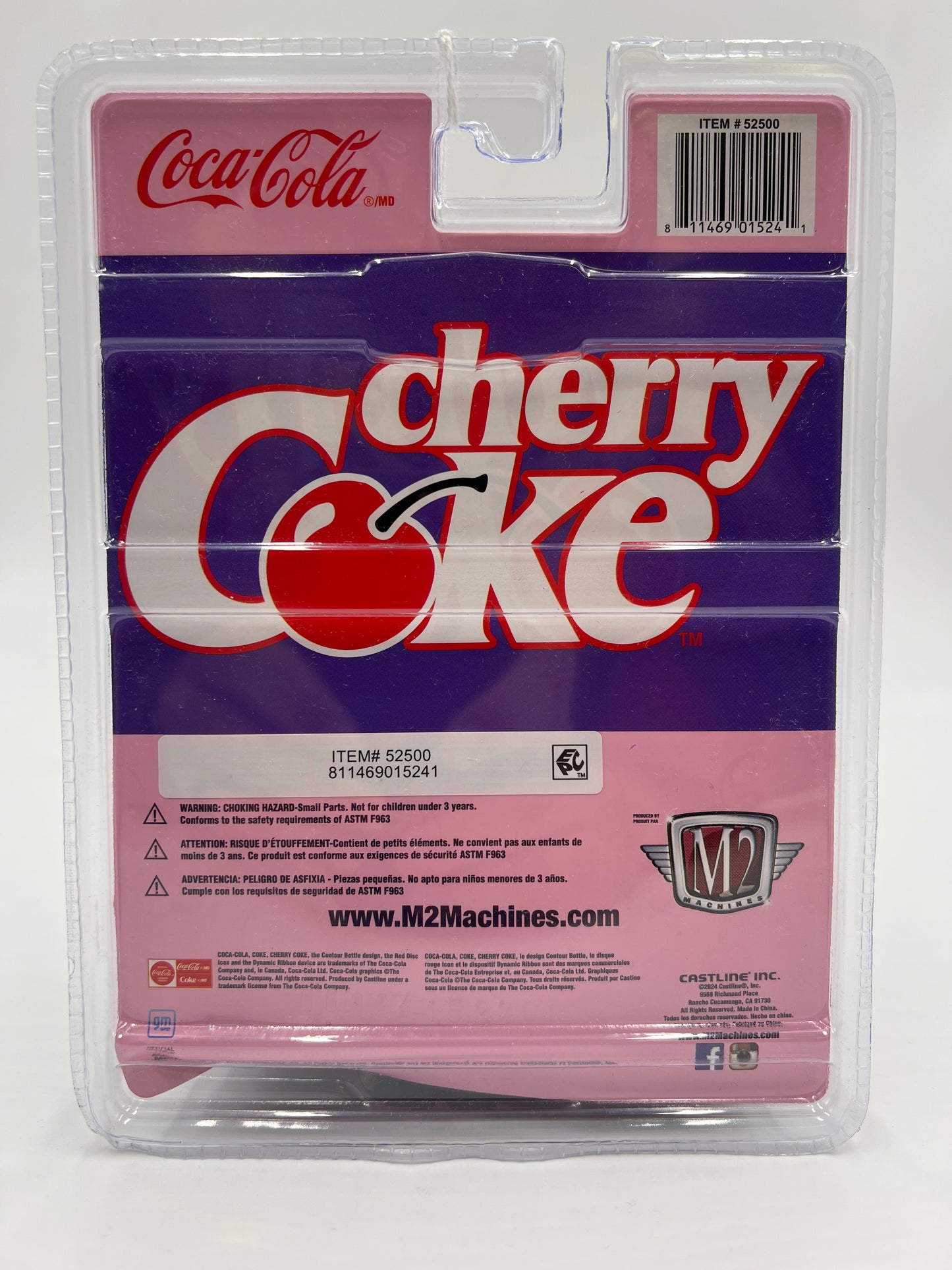 2024 M2 Machines Cherry Coke 1988 GMC Sierra 1500 Custom Purple Base Error (1955 Chevrolet Bel Air)