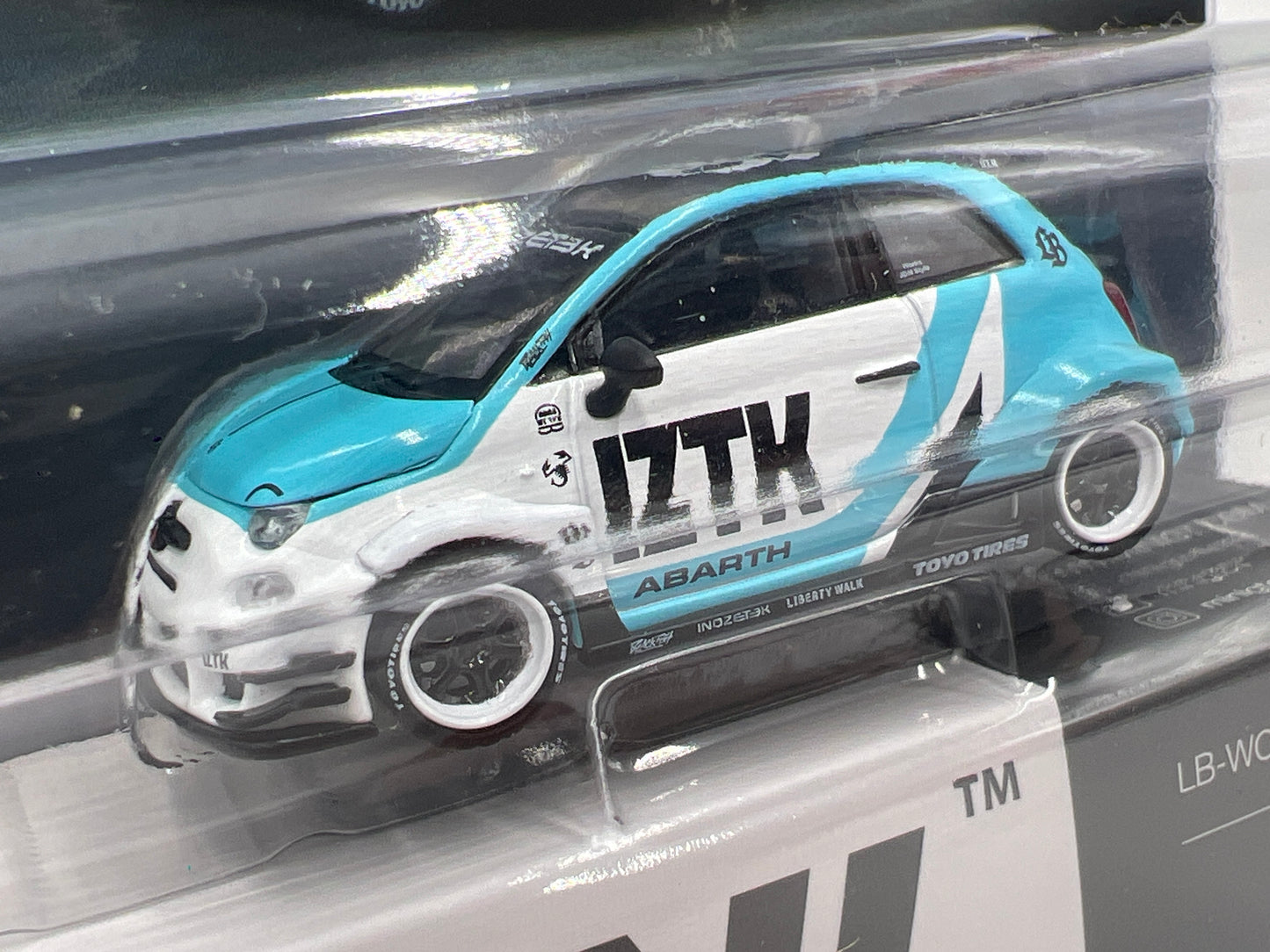 Mini GT #1051 LB-WORKS x Abas Works Abarth 595 IZTK White/Blue 233C
