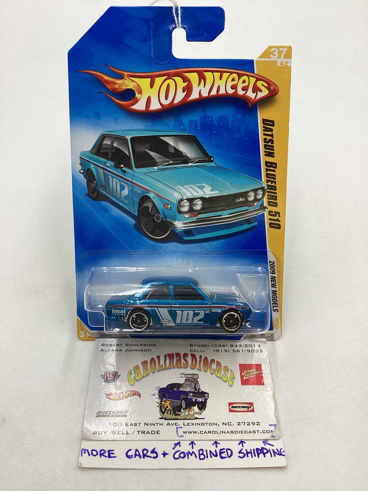 2009 Hot Wheels #037 Datsun Bluebird 510 Blue (SR)