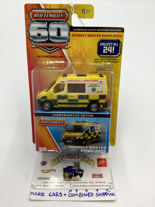 2013 Matchbox 60th anniversary #06 Renault Master Ambulance Yellow 172A