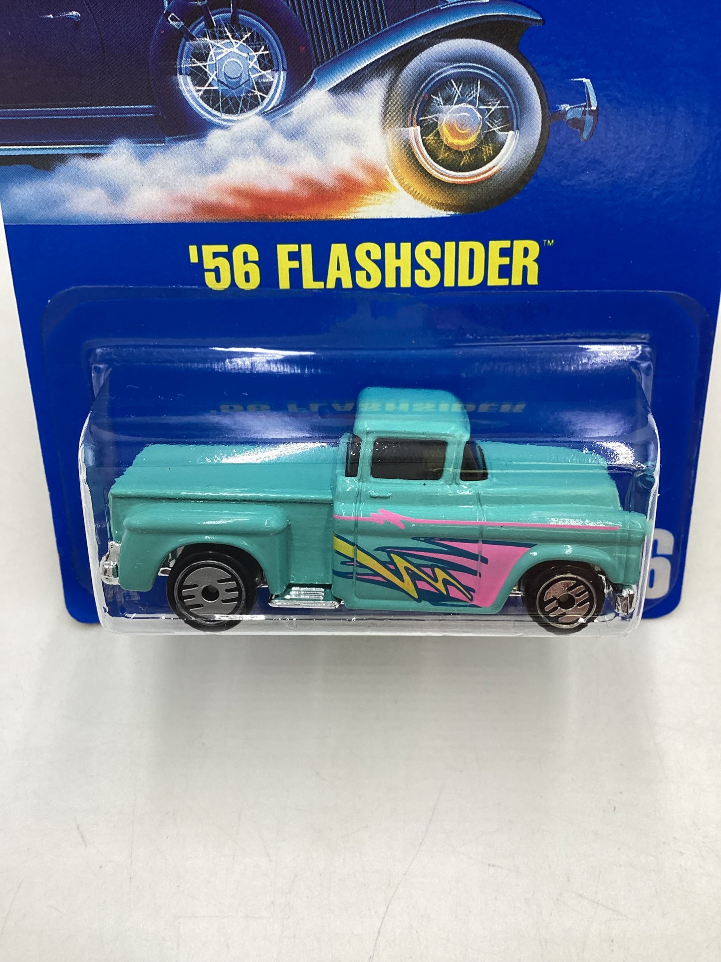 Hot Wheels Blue Card Collector No. 136 56 Flashsider Light Blue UH Chrome Wheels
