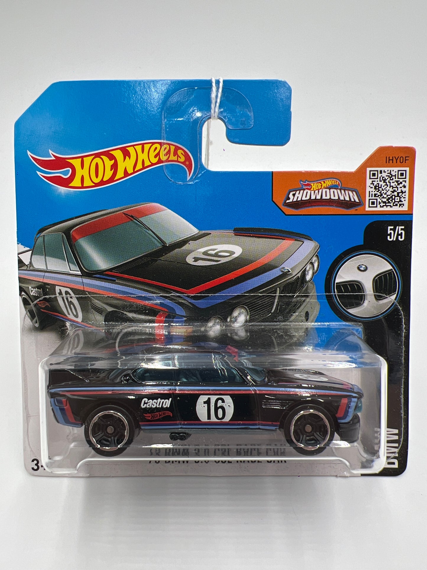 2016 Hot Wheels Short Card BMW #190 73 BMW 3.0 CSL Race Car Black