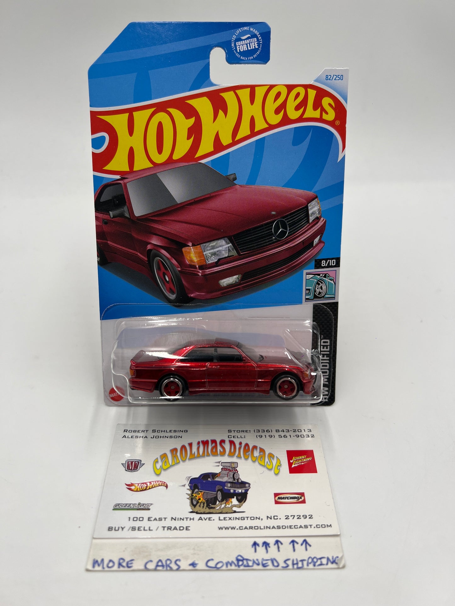 2024 Hot Wheels Super Treasure Hunt #82 89 Mercedes-Benz 560 SEC AMG Red W/Protector