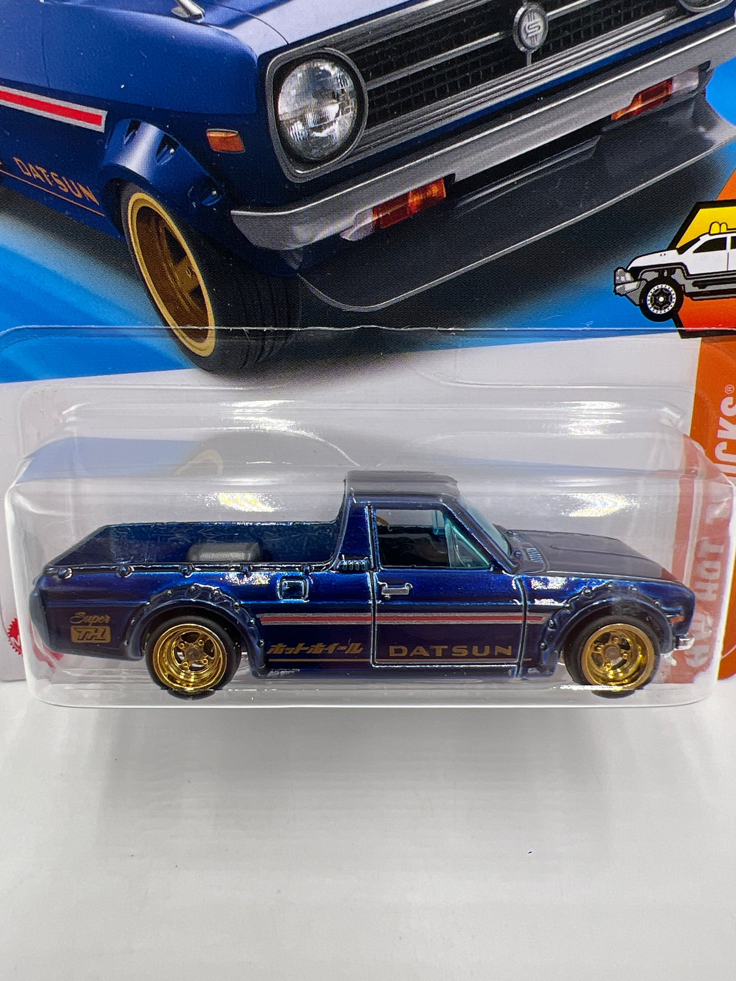 2025 Hot Wheels Super Treasure Hunt #93 1975 Datsun Sunny Truck B120 Blue W/Protector