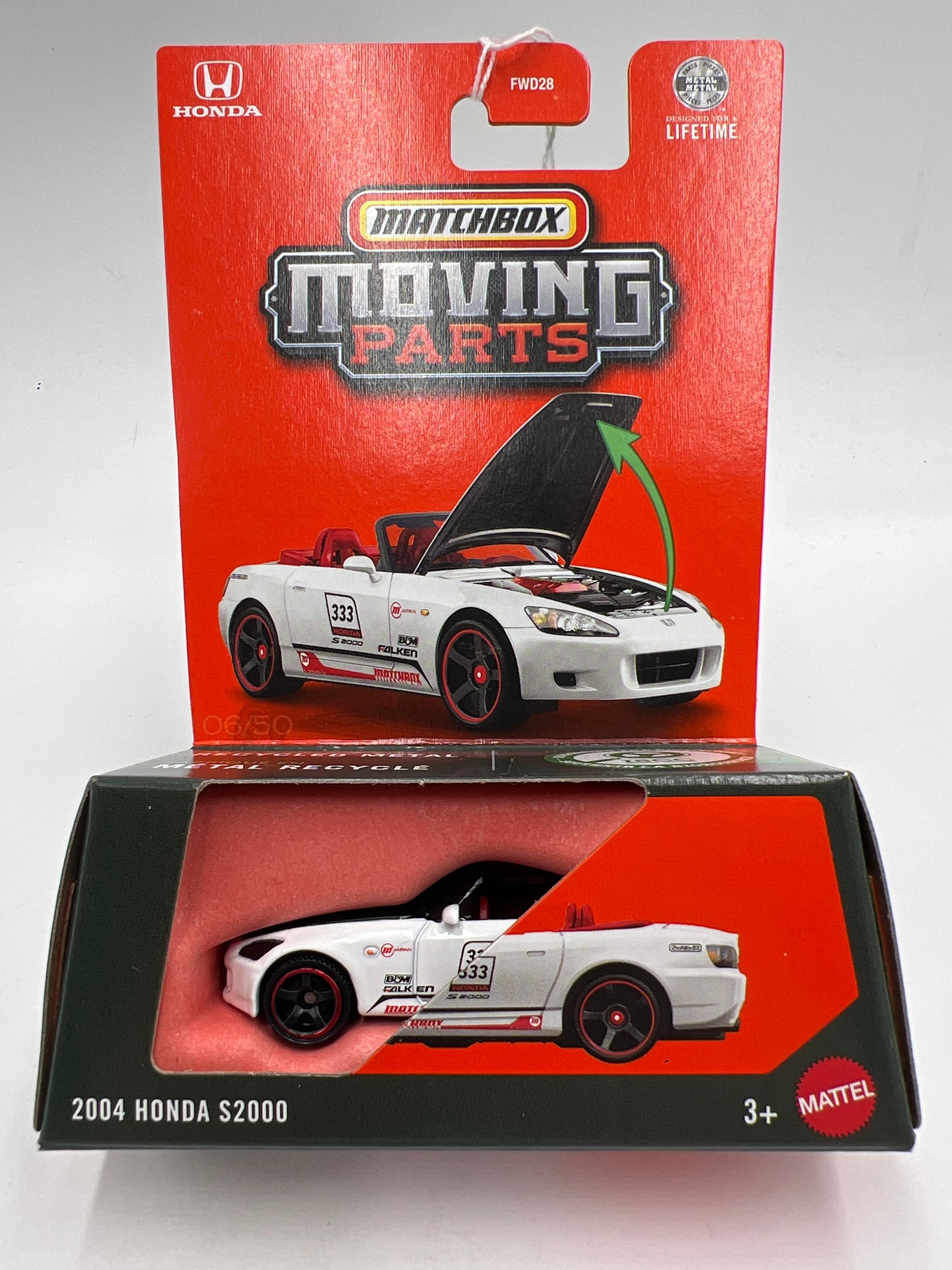2026 Matchbox Moving Parts #6 2004 Honda S2000 White