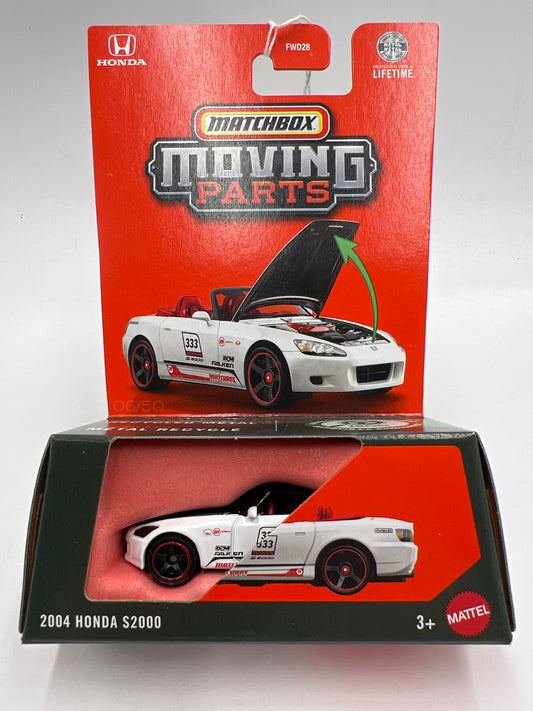 2026 Matchbox Moving Parts #6 2004 Honda S2000 White