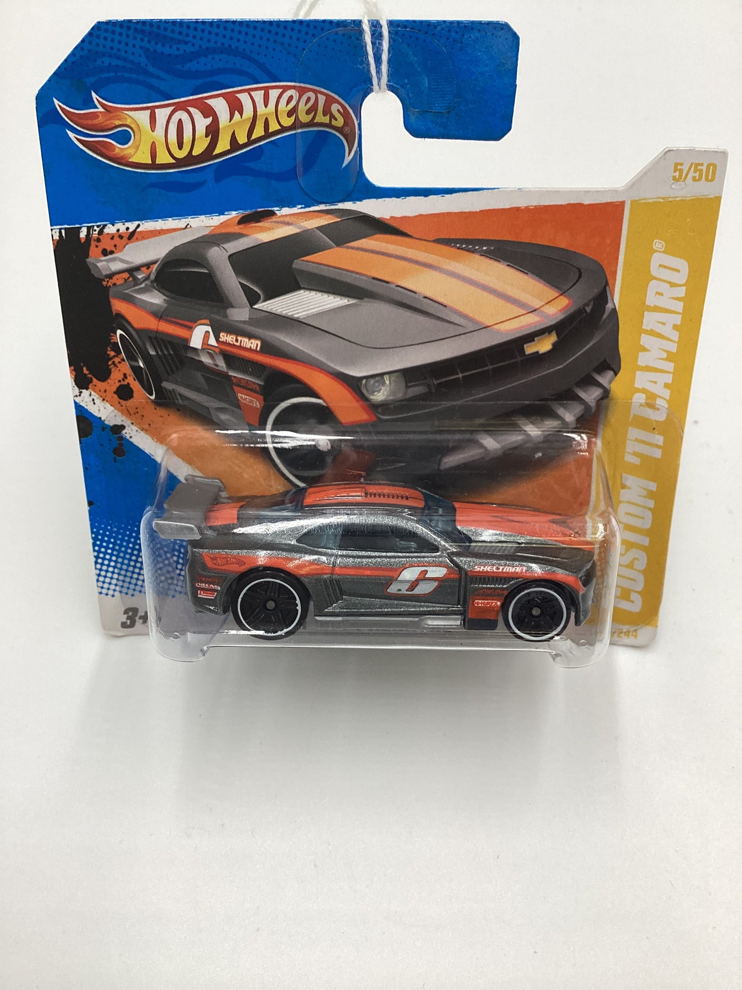 2011 Hot Wheels #5 Custom 11 Camaro Gray Short Card 14B